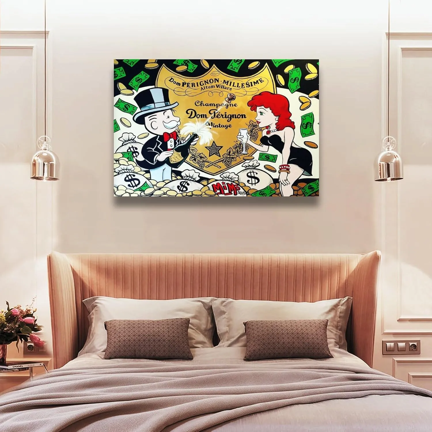 Alec-Monopolys Dom Perignon Poster Decorative Painting Canvas Wall Art Living Room Posters Bedroom Painting 16x24inch(40x60cm)