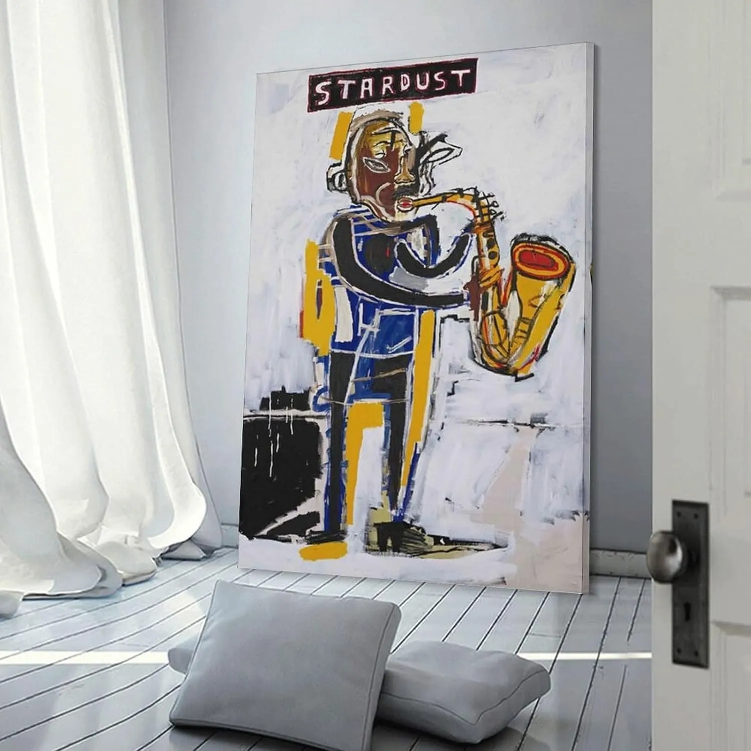 ALiOU Graffiti Abstraction Painting Stardust 28 Michel Basquiat Poster Canvas Wall Art Poster Decorative Bedroom Modern Home Print Picture Artworks Posters 12x18inch(30x45cm)