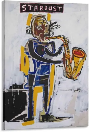 ALiOU Graffiti Abstraction Painting Stardust 28 Michel Basquiat Poster Canvas Wall Art Poster Decorative Bedroom Modern Home Print Picture Artworks Posters 12x18inch(30x45cm)