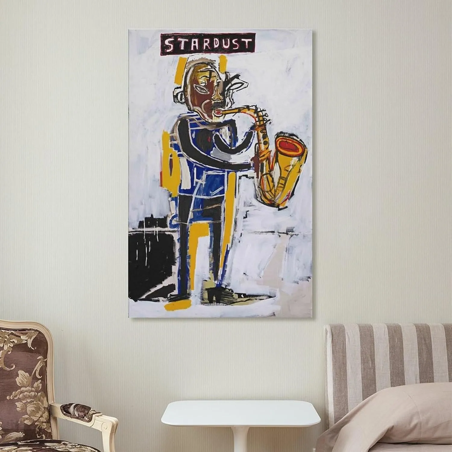 ALiOU Graffiti Abstraction Painting Stardust 28 Michel Basquiat Poster Canvas Wall Art Poster Decorative Bedroom Modern Home Print Picture Artworks Posters 12x18inch(30x45cm)
