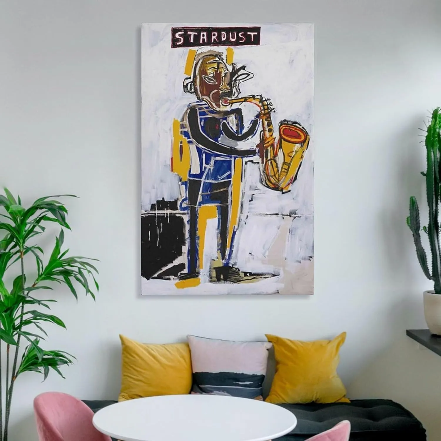 ALiOU Graffiti Abstraction Painting Stardust 28 Michel Basquiat Poster Canvas Wall Art Poster Decorative Bedroom Modern Home Print Picture Artworks Posters 12x18inch(30x45cm)