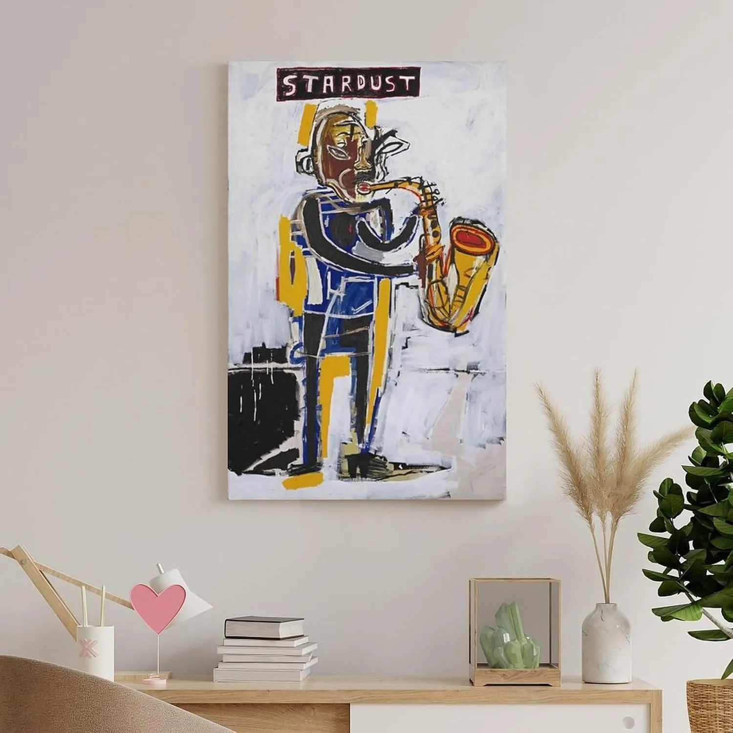 ALiOU Graffiti Abstraction Painting Stardust 28 Michel Basquiat Poster Canvas Wall Art Poster Decorative Bedroom Modern Home Print Picture Artworks Posters 12x18inch(30x45cm)