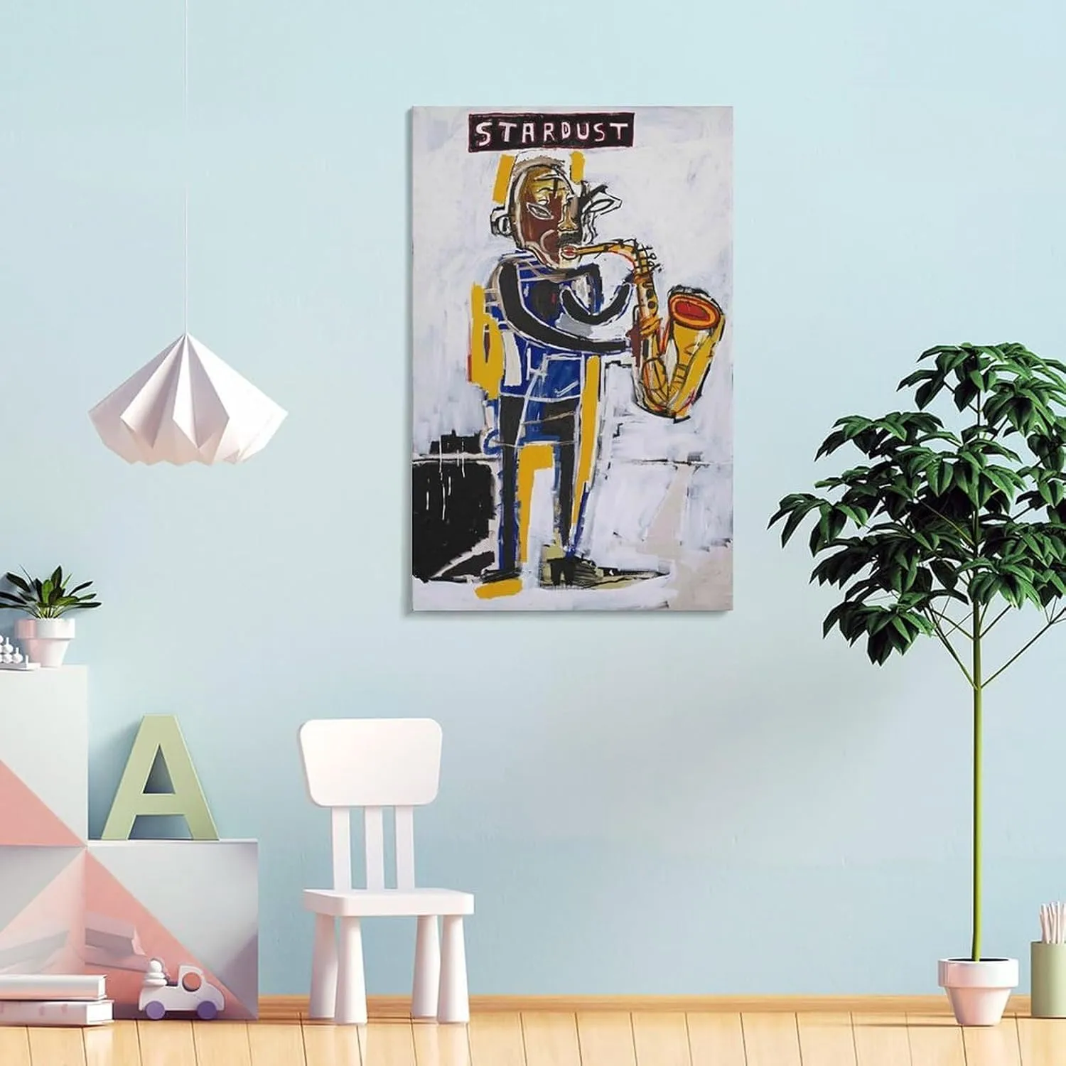 ALiOU Graffiti Abstraction Painting Stardust 28 Michel Basquiat Poster Canvas Wall Art Poster Decorative Bedroom Modern Home Print Picture Artworks Posters 12x18inch(30x45cm)