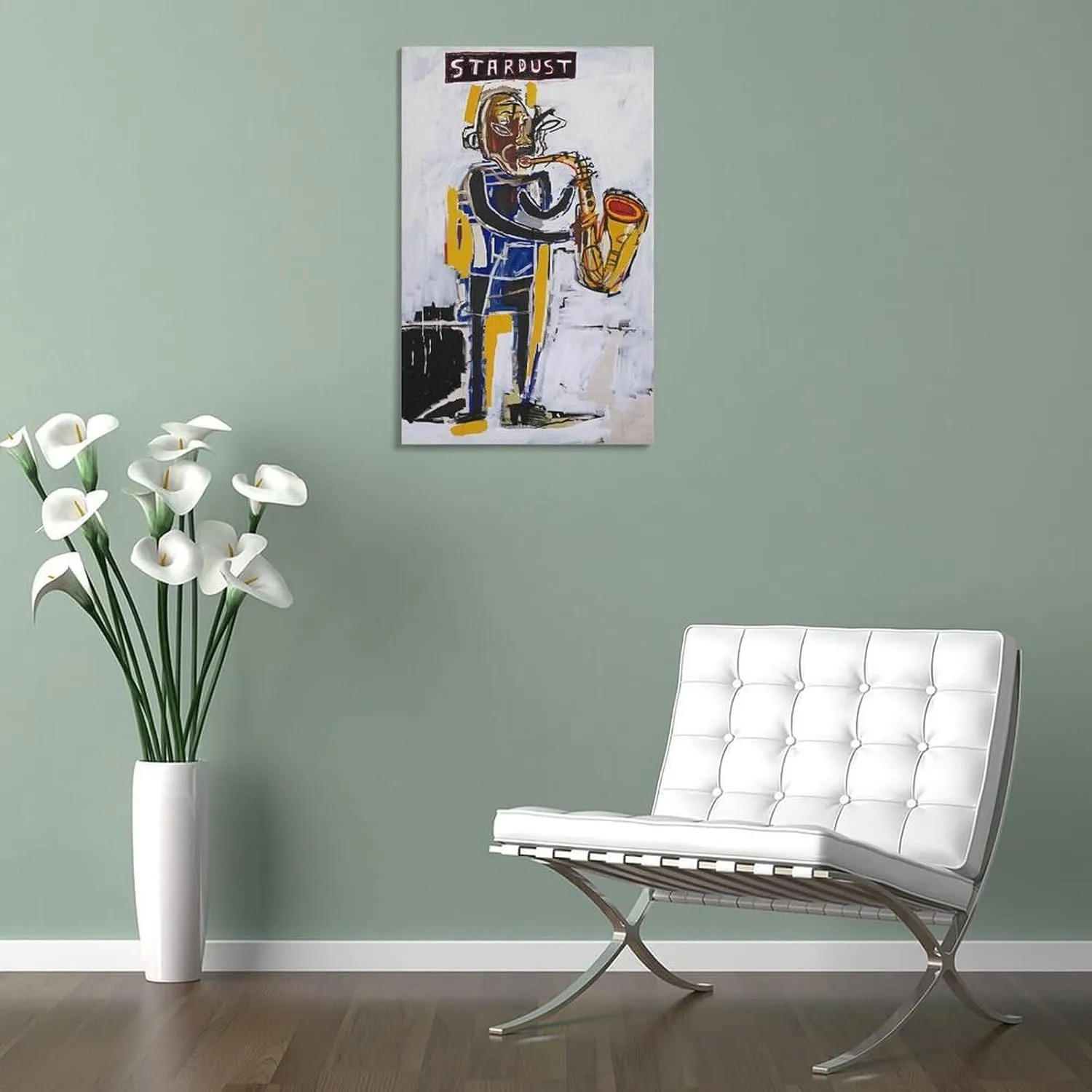 ALiOU Graffiti Abstraction Painting Stardust 28 Michel Basquiat Poster Canvas Wall Art Poster Decorative Bedroom Modern Home Print Picture Artworks Posters 12x18inch(30x45cm)
