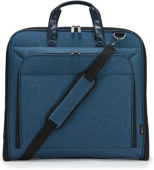 Amazon Basics Carry-On Garment Bag for Travel and Business Trips with Shoulder Strap, Hanging Suit Luggage Bag for Men Women, Wrinkle Free Cover for Suits Dresses Coats, Navy