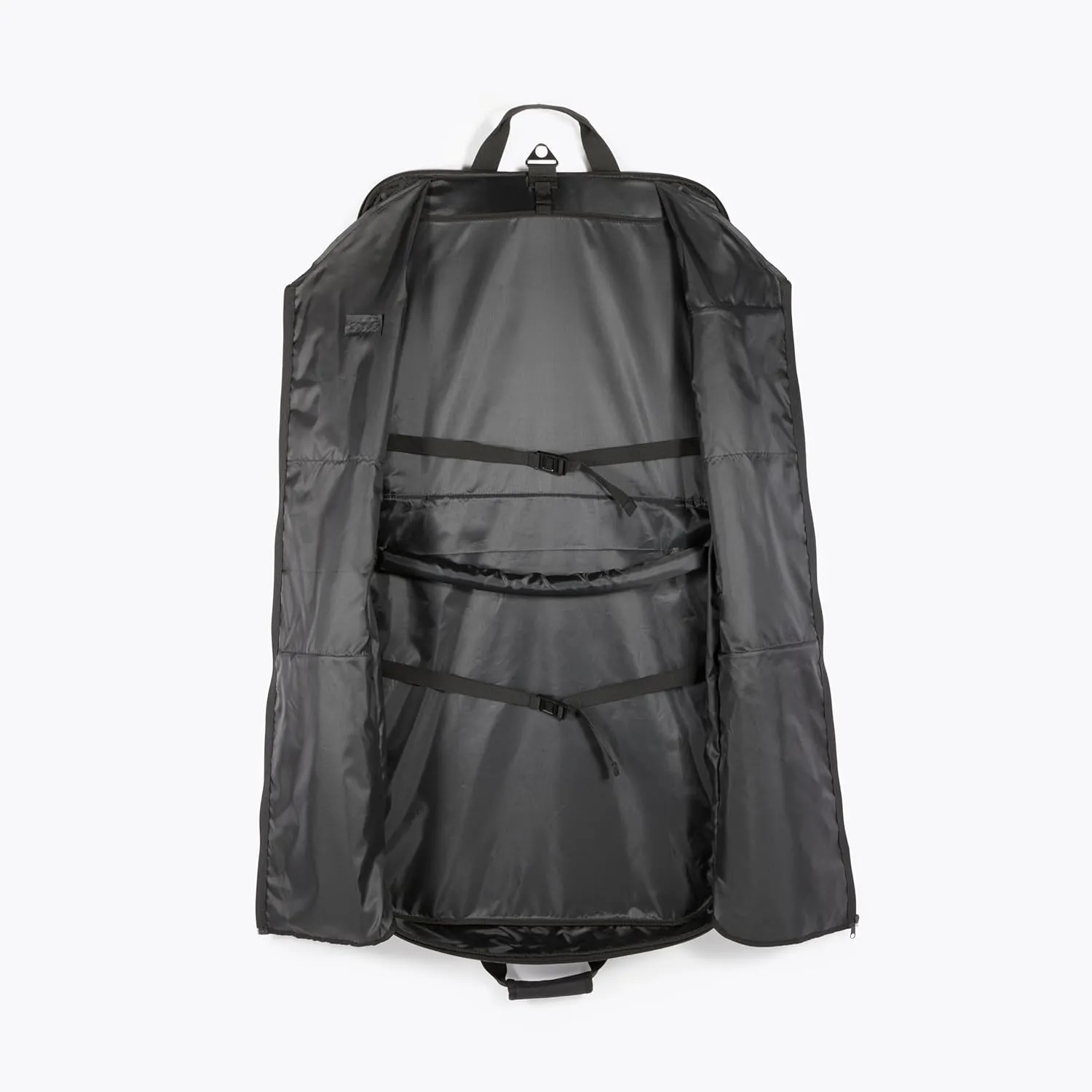 Amazon Basics Premium Travel Garment Bag with Shoulder Strap for Suits and Dresses, Trifold, 21.1 inch, Black, Solid