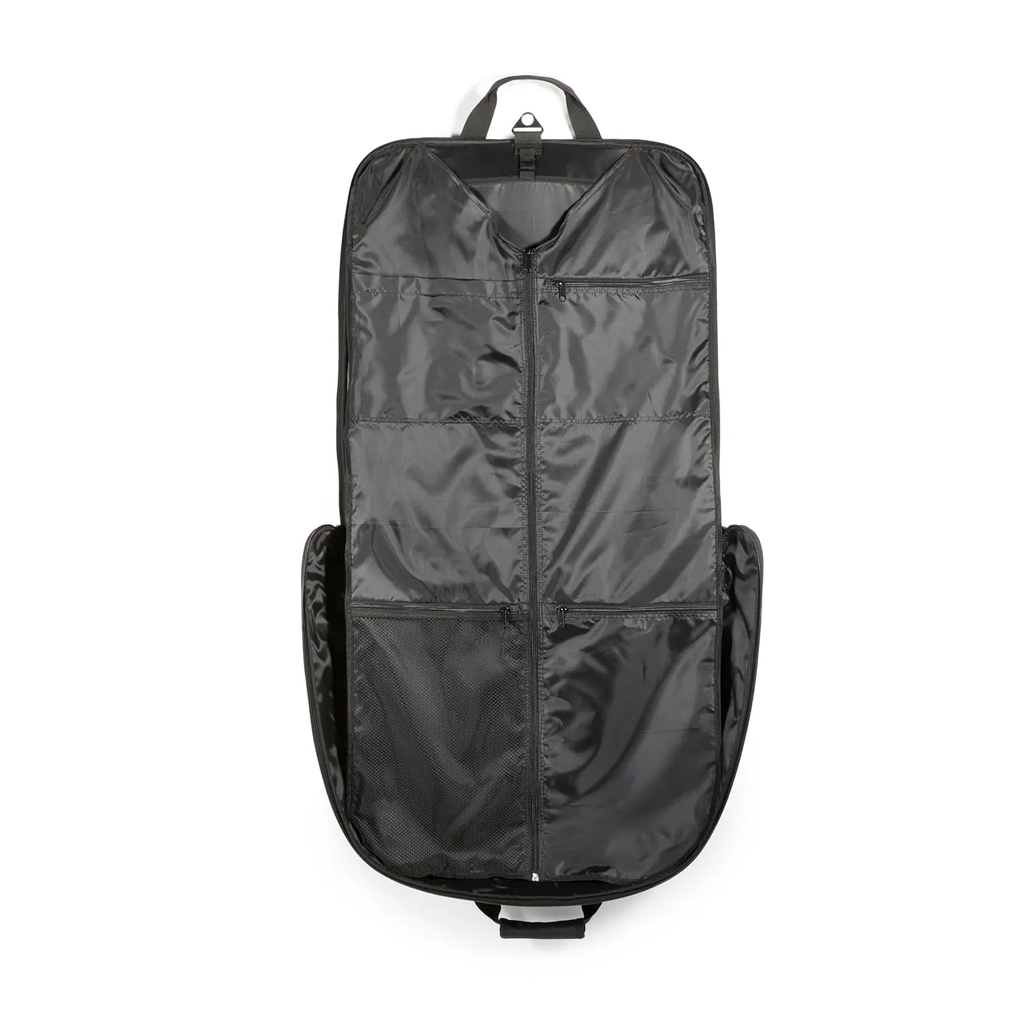 Amazon Basics Premium Travel Garment Bag with Shoulder Strap for Suits and Dresses, Trifold, 21.1 inch, Black, Solid