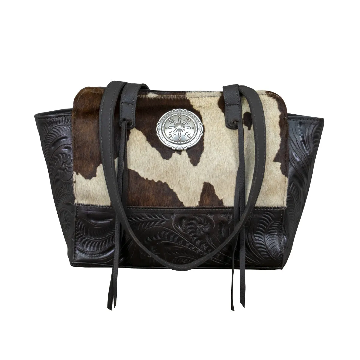 American West Cow Town Zip Top Tote with Conceal Carry Pocket on Back