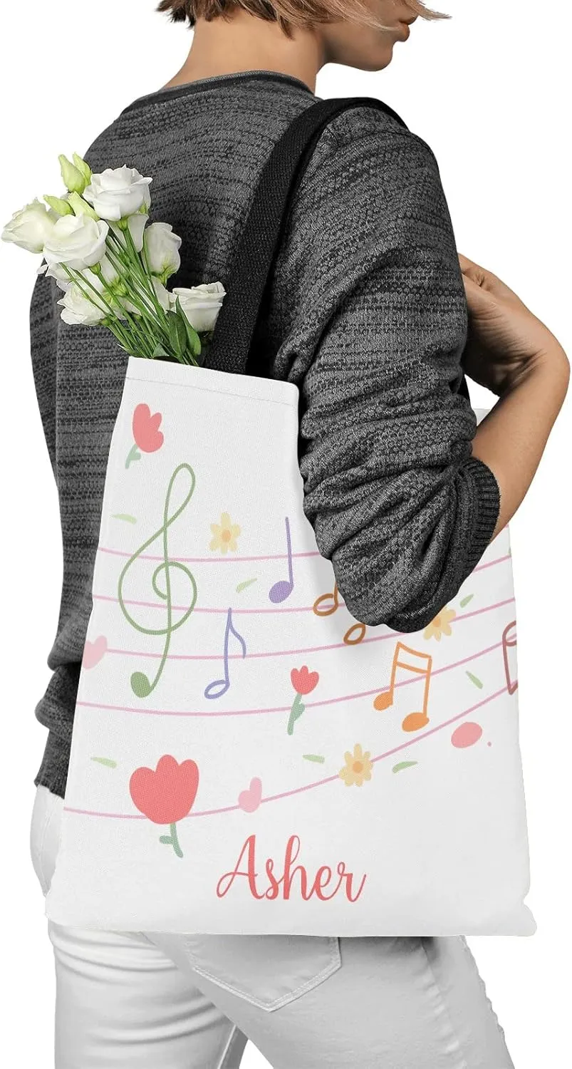Animal Personalized Canvas Tote Bags, Reusable Bags for Shopping,Travel,School Handbag Gift