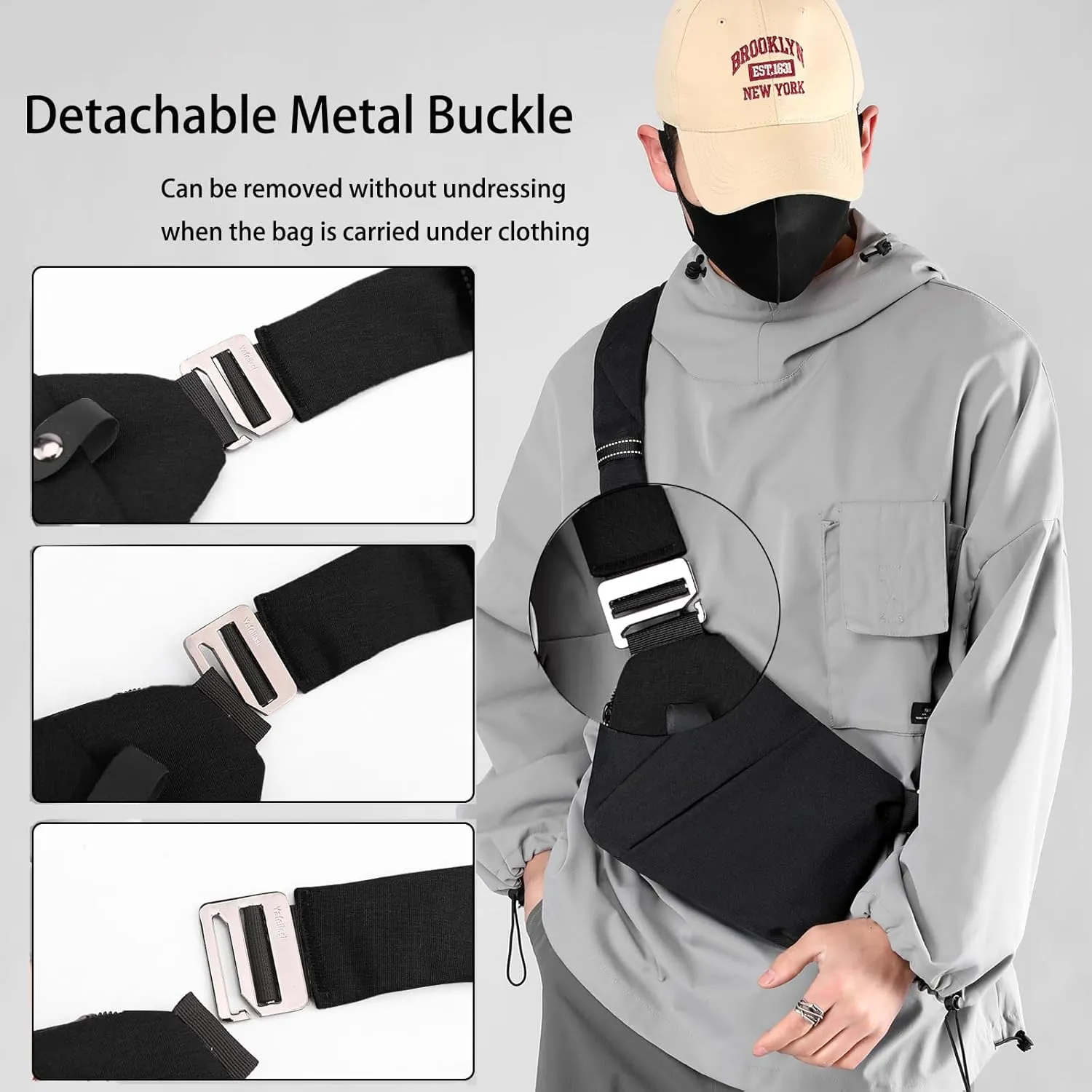 Anti Theft Bag Travel Purse, Anti Theft Crossbody Bags Travel Purses for Women Men Slim Sling Bag