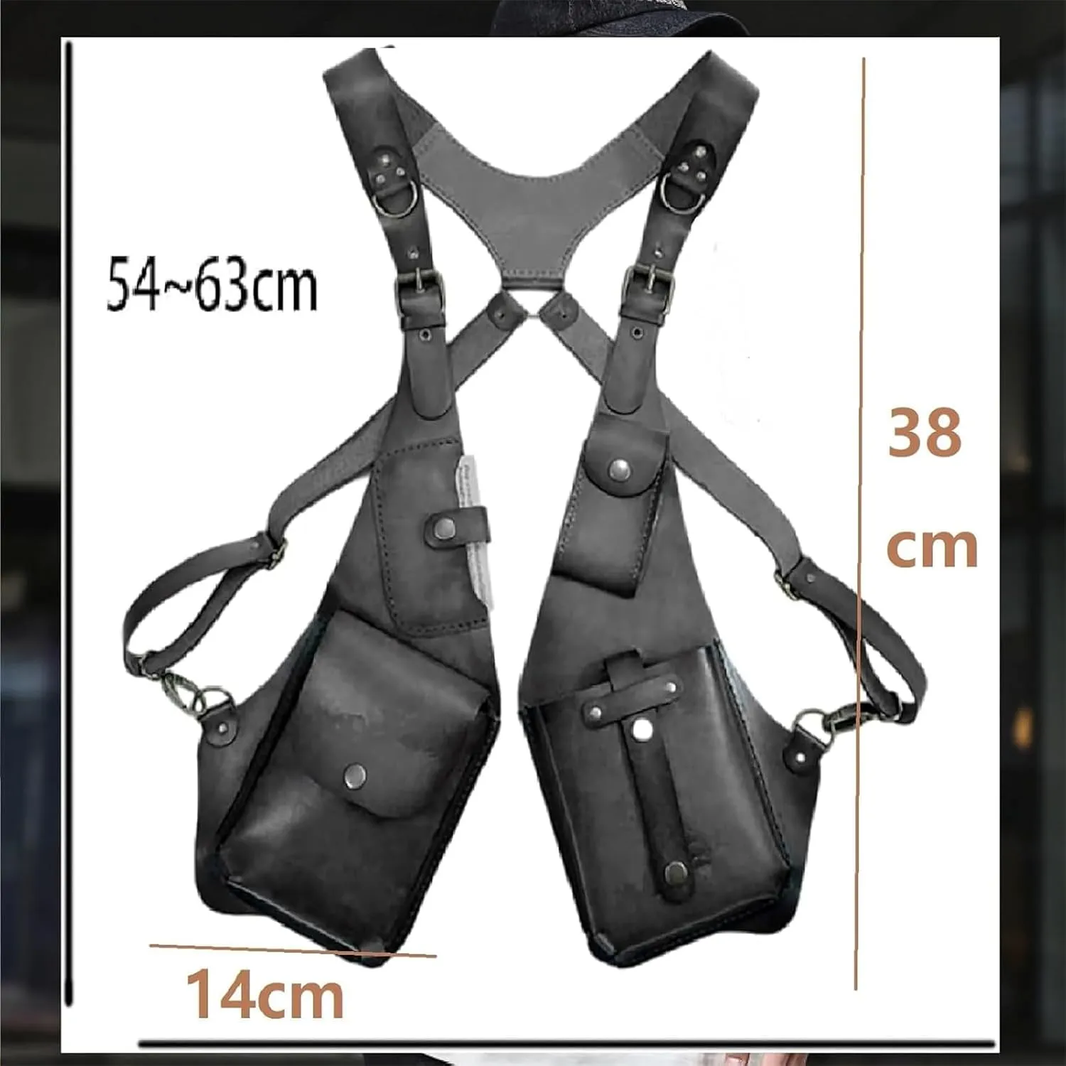 Anti-Theft Bag with Shoulder Harness, Anti-Theft Harness, Anti Theft Harness for Men Leather, Anti-Theft Harness Wallet, Men Anti Underarm Shoulder Bag Anti Theft Bag (Red)