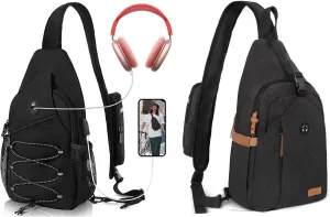 Anti Theft Crossbody Bag, Nylon with RFID Anti Theft Zipper, Canvas with Tunnel Lock Zipper