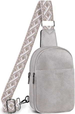 Anti Theft Crossbody Sling Bag for Women Trendy, Small Vegan Leather Cross body Fanny Chest Bag for Traveling