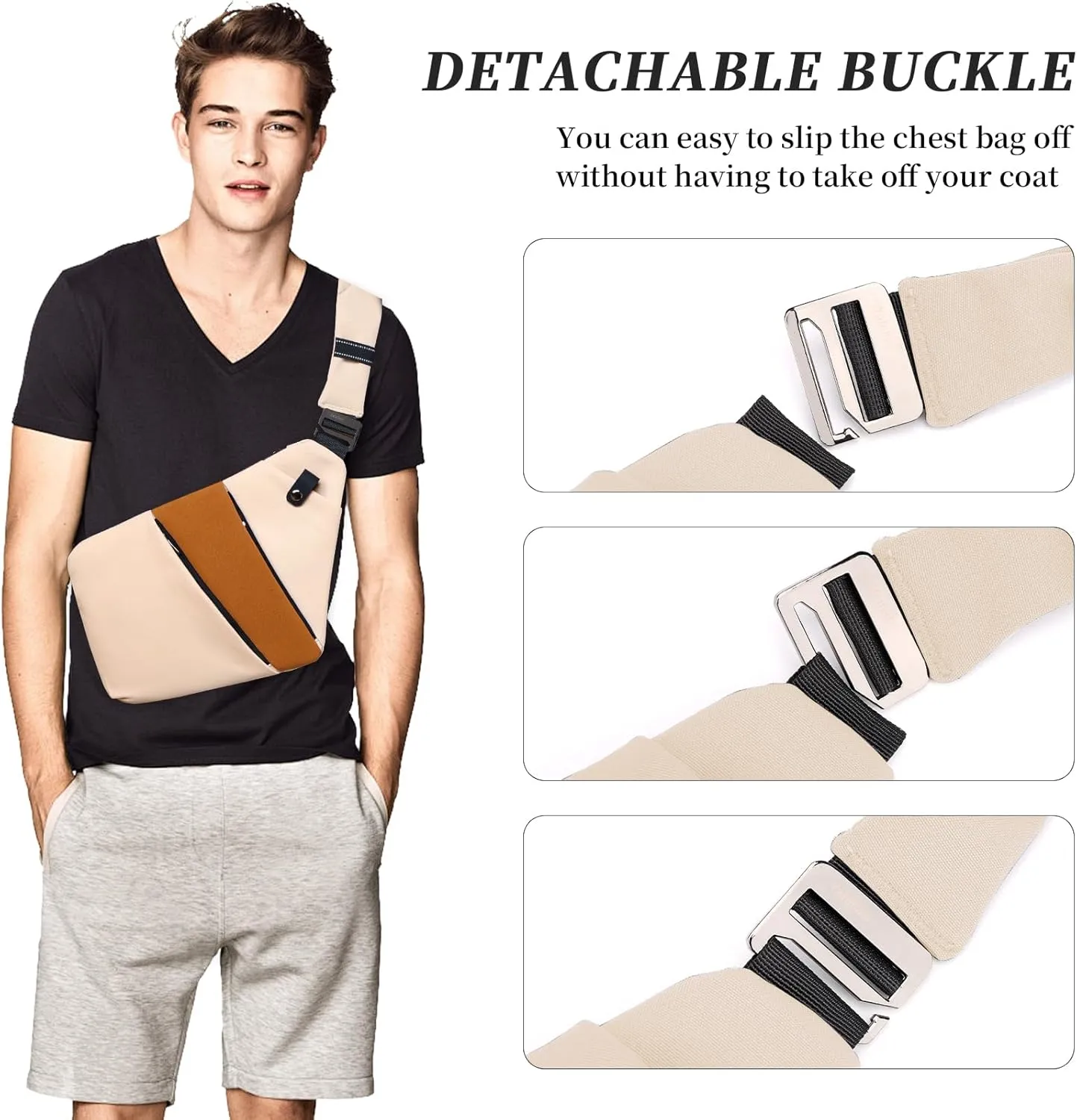 Anti Theft Crossbody Travel Bag - Multi-pocket Shoulder Bag with Adjustable Strap,Slim Sling Bag for Women Men