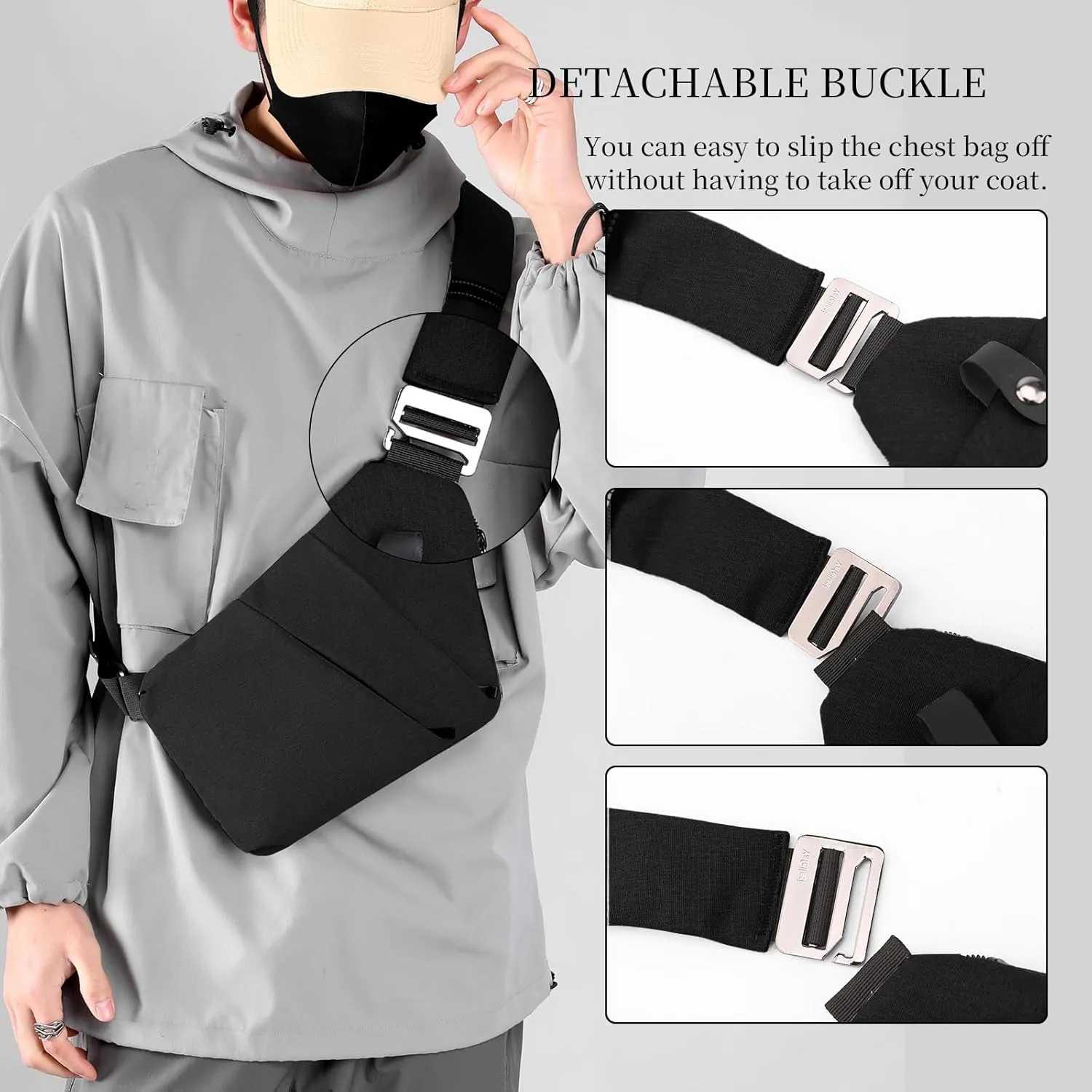 Anti Theft Crossbody Travel Bag - Multi-pocket Shoulder Bag with Adjustable Strap,Slim Sling Bag for Women Men