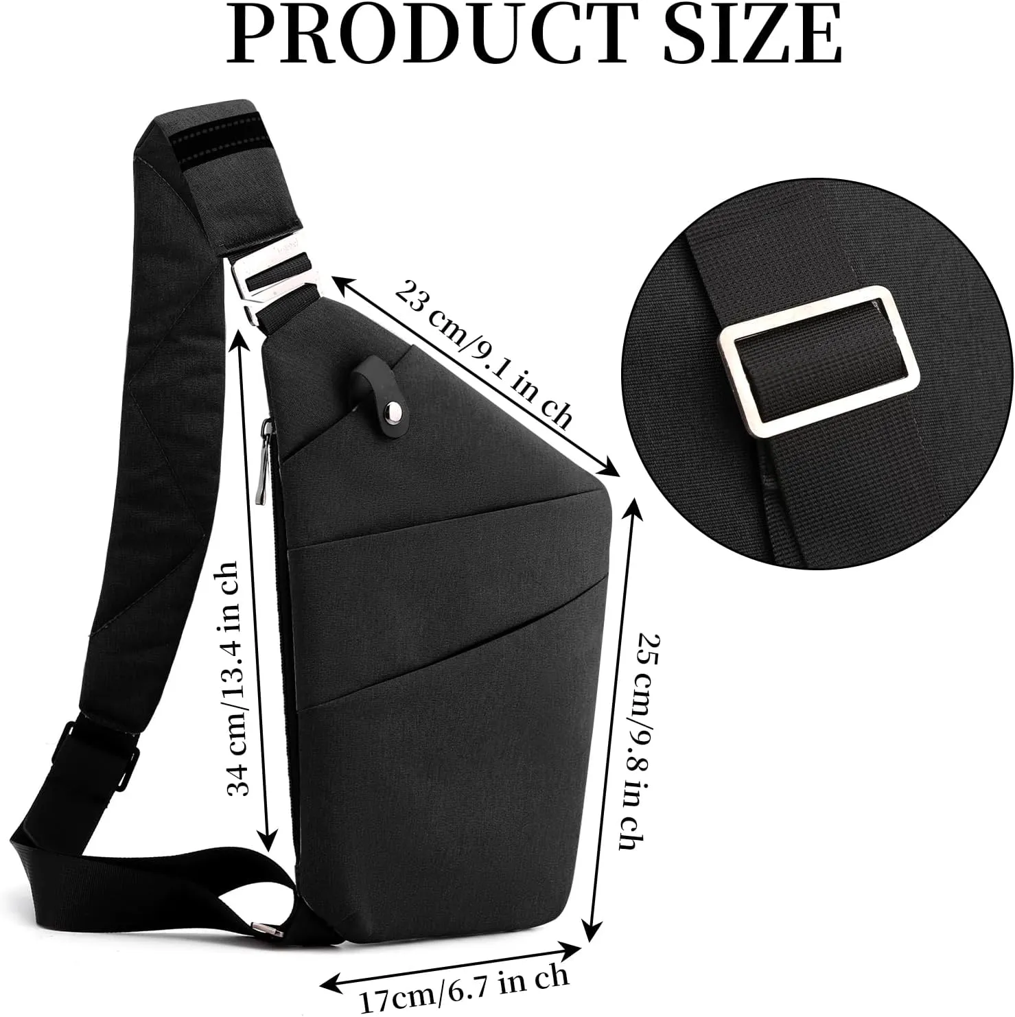 Anti Theft Crossbody Travel Bag - Multi-pocket Shoulder Bag with Adjustable Strap,Slim Sling Bag for Women Men