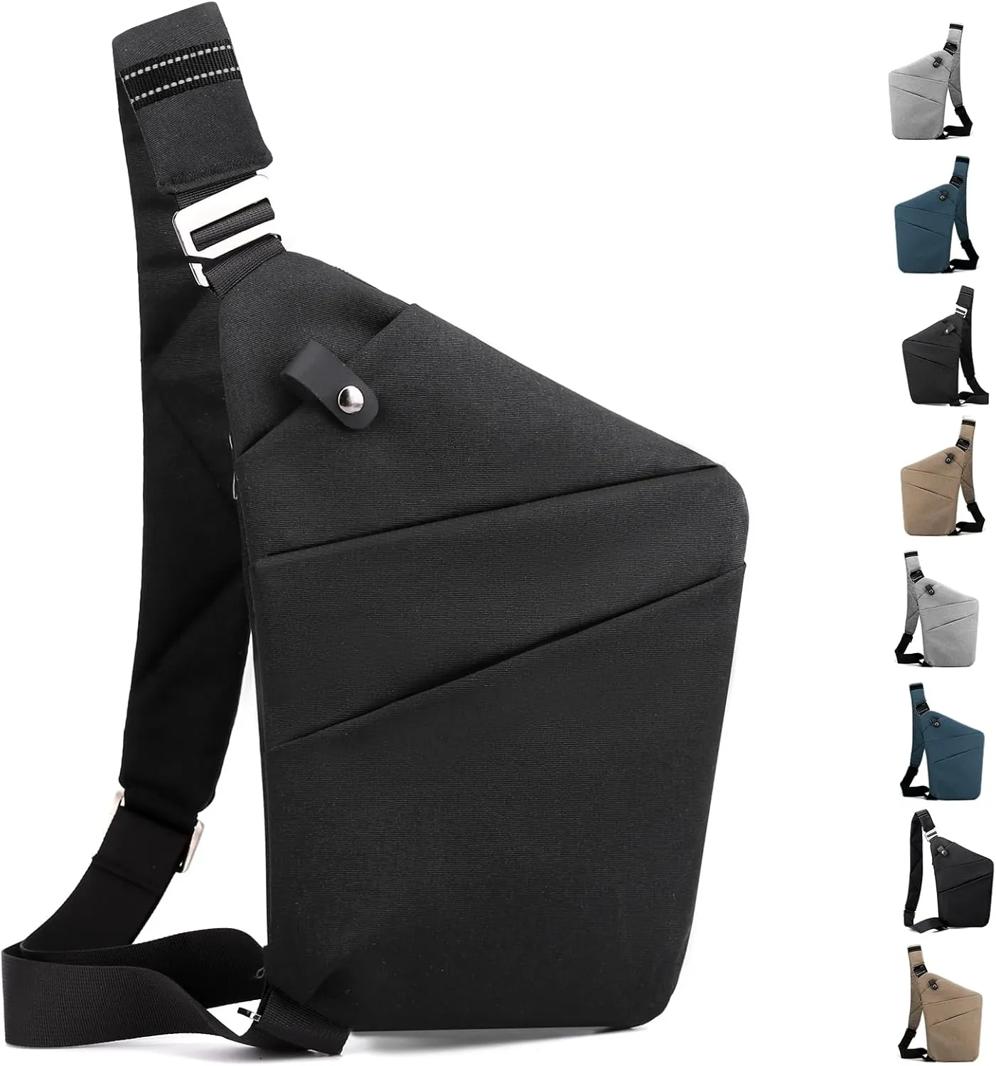 Anti Theft Crossbody Travel Bag - Multi-pocket Shoulder Bag with Adjustable Strap,Slim Sling Bag for Women Men