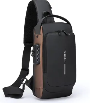 Anti-Theft Sling Bag with USB Charging Port – Shoulder Bag, Multi-Functional Crossbody Chest Bag for Travel & Sports