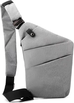 Anti-Theft Sling Bags Chest Shoulder Backpack Crossbody Bags Cover Pack Rucksack Crossbody Bag for Men Women Travel Hiking Bicycle Sport Gym Daypacks Waterproof Nylon Gray B