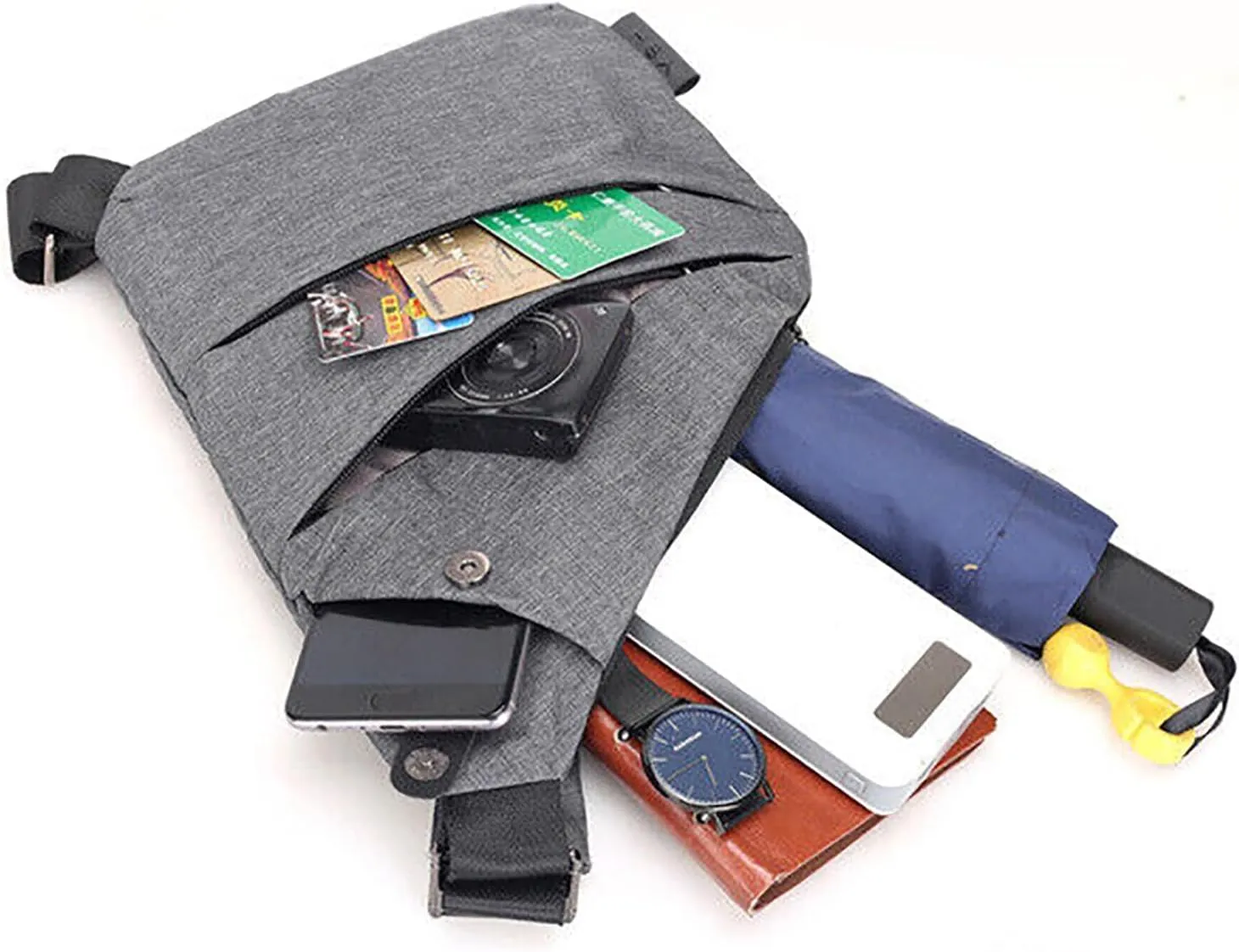 Anti Theft Travel Bag Anti-Theft Bag Slim Sling Bag Cross Body Travel Bag (Purple,Left Shoulder)