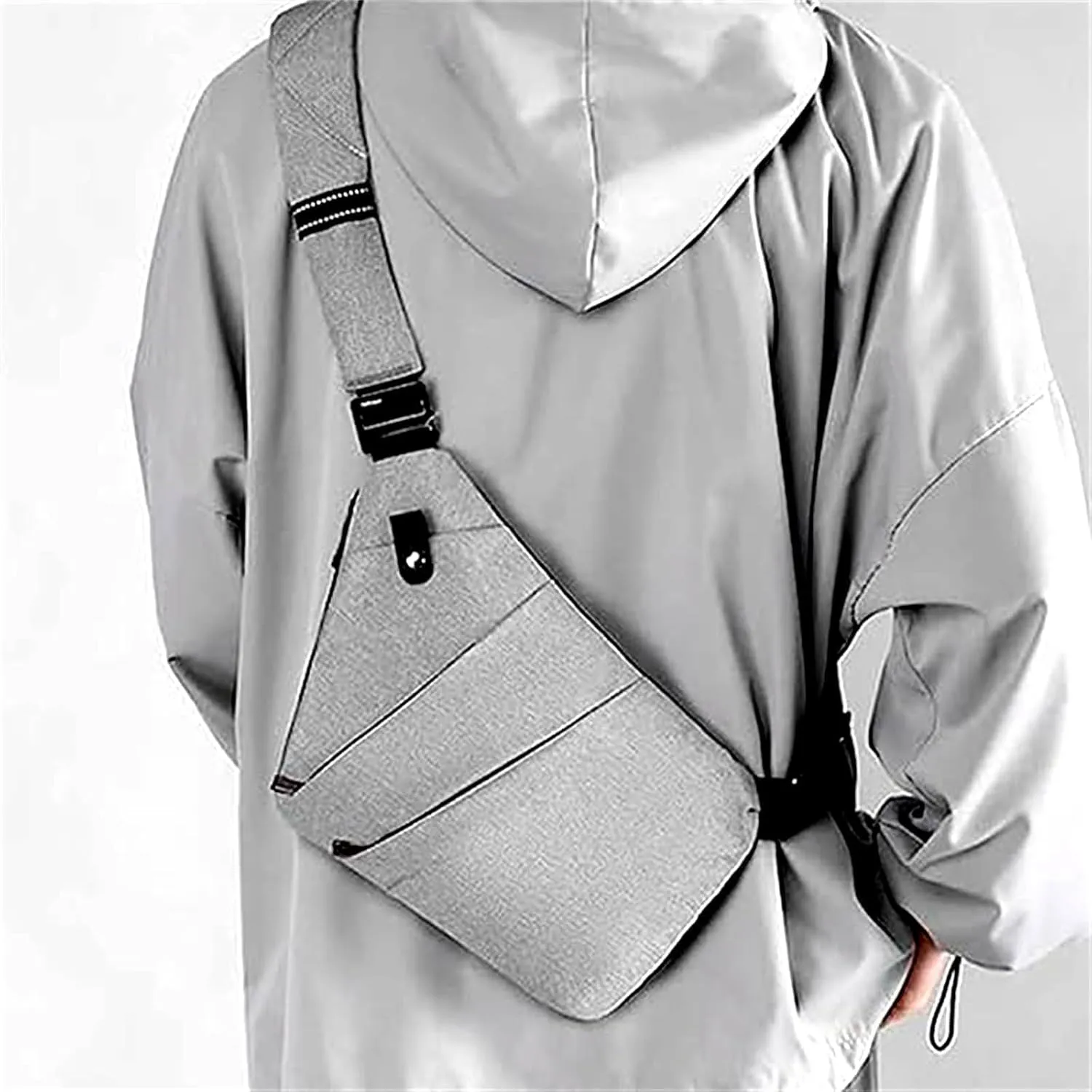 Anti Theft Travel Bag Crossbody,Plus Size Crossbody Bag Extra Long Strap,Multifunctional Large Capacity (grey,right shoulder)