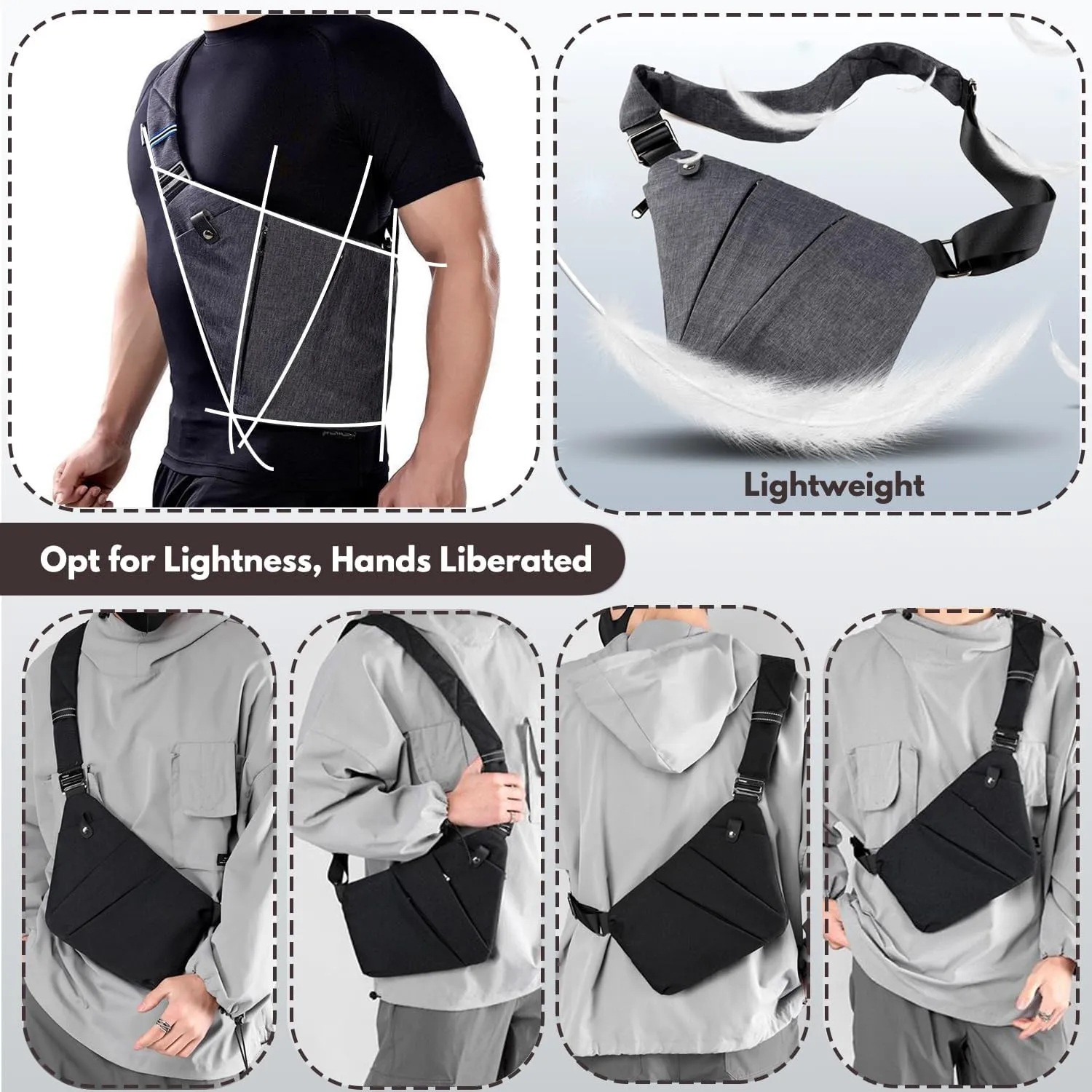 Anti Theft Travel Bag,Anti Theft Crossbody Bag, Sling Bag Travel Crossbody Bag for Women Men