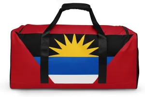 Antiguan Flag Duffle Bag, 22 Inch Sports Bag, Red and Black with National Emblem