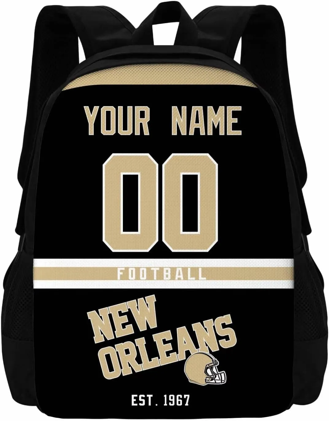 ANTKING New Orleans Backpacks School Backpack Bags Custom Name Number for Men Women Youth Gifts
