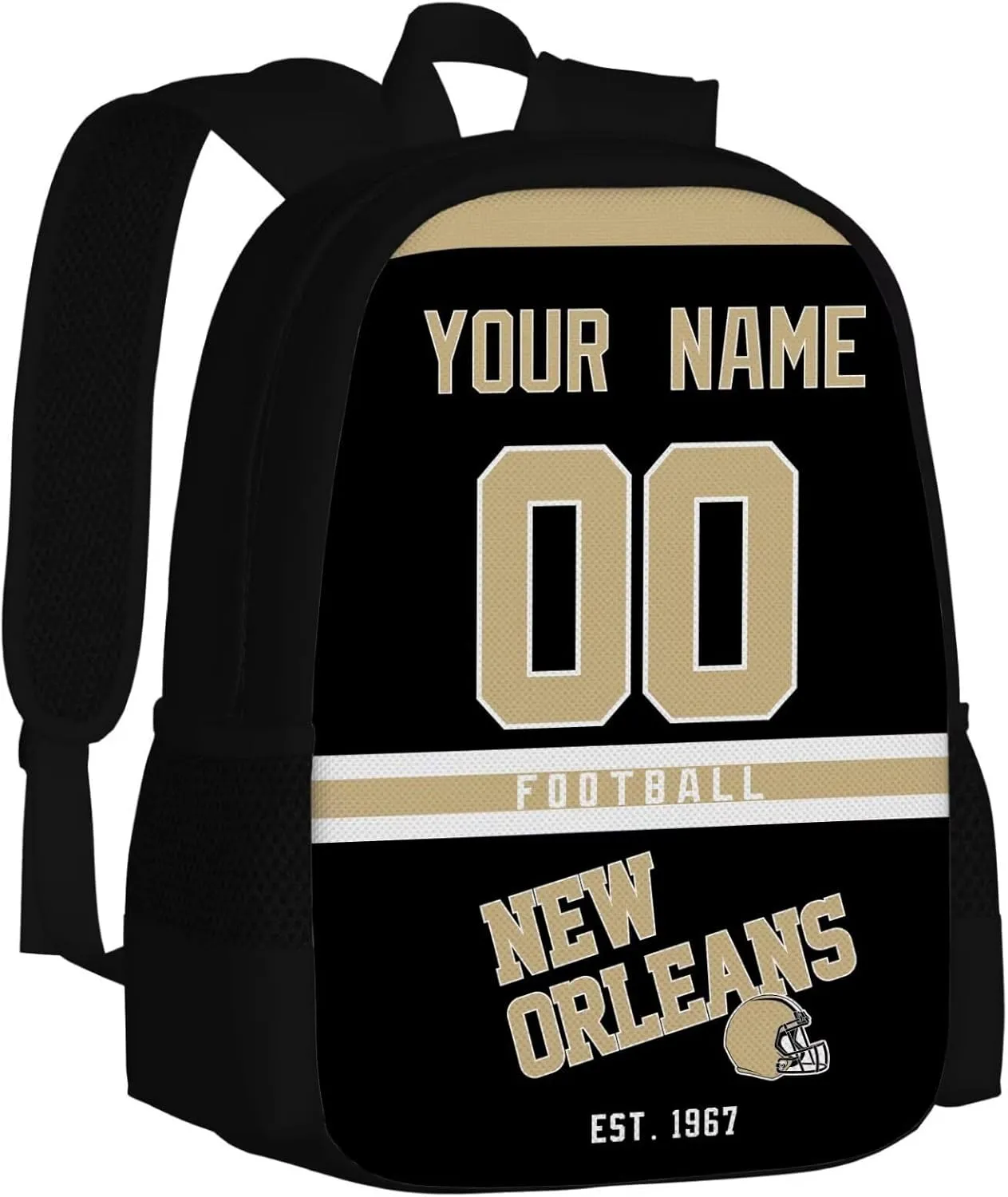 ANTKING New Orleans Backpacks School Backpack Bags Custom Name Number for Men Women Youth Gifts