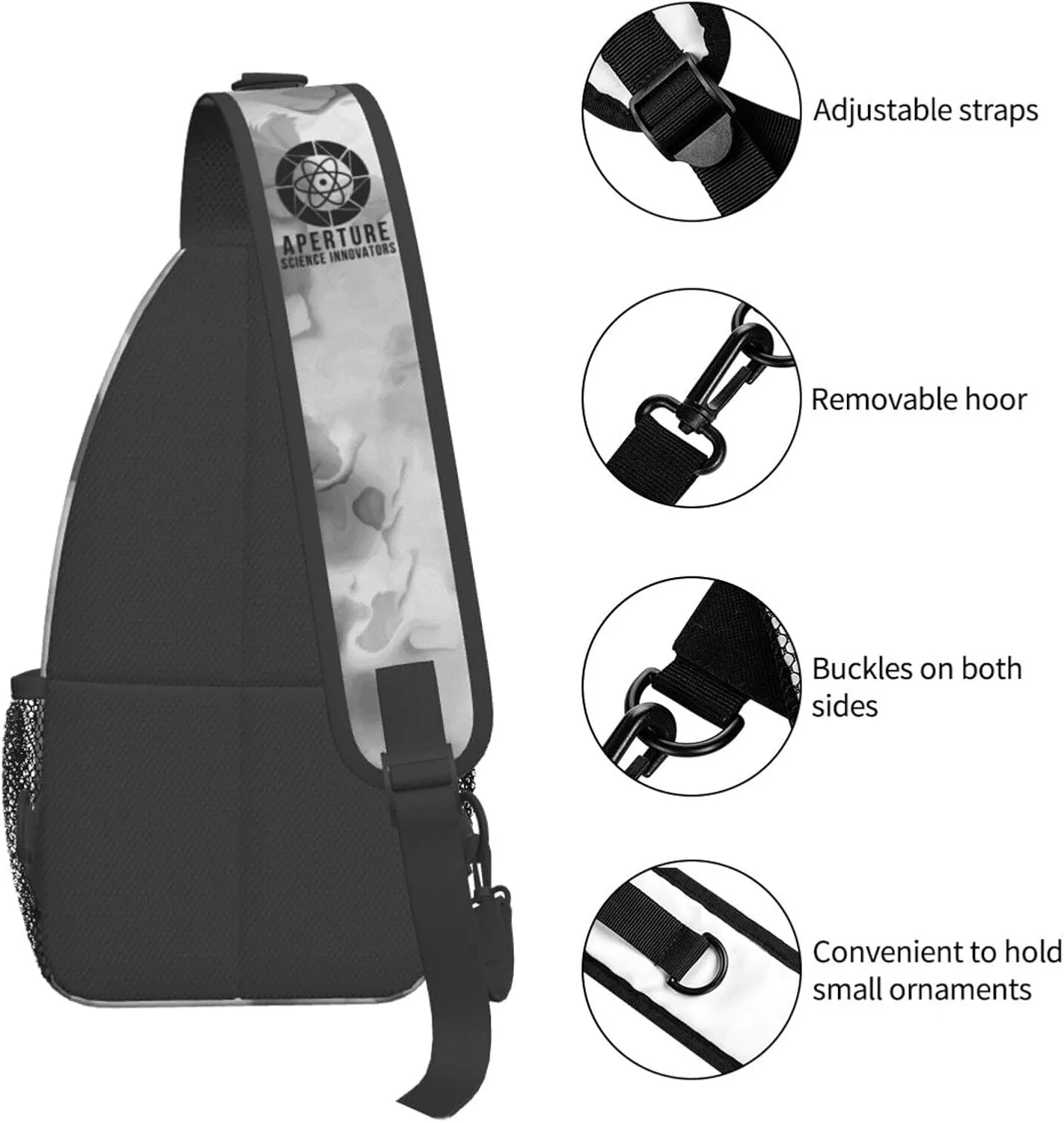 Aperture Science Innovators Sling Bag Crossbody Backpack Shoulder Casual Daypack Bag for Men Women
