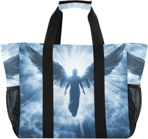 Archangel Wing Sky Large Tote Bags for Women Canvas Tote Purse Reusable Grocery Bags Top Handle Handbags for Travel, Work