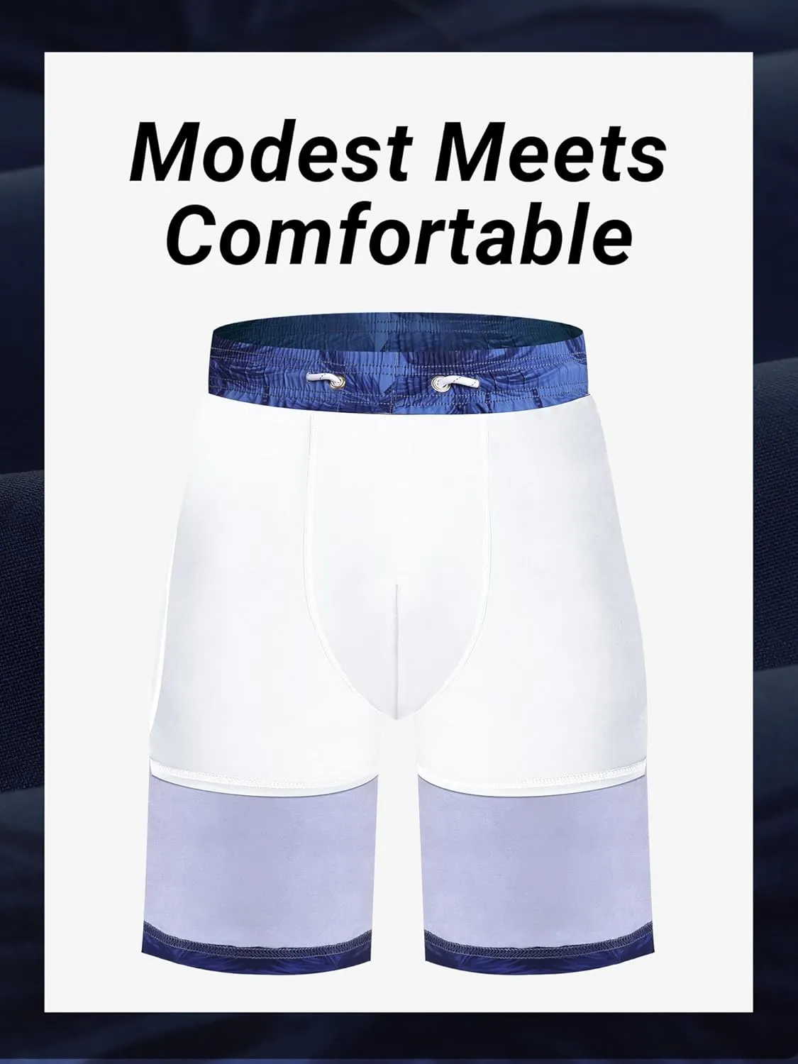 Arcweg Mens Swim Trunks with Compression Liner 2 in 1 9" Swimming Trunks Quick Dry Men's Swimwear for Surfing Summer Beach