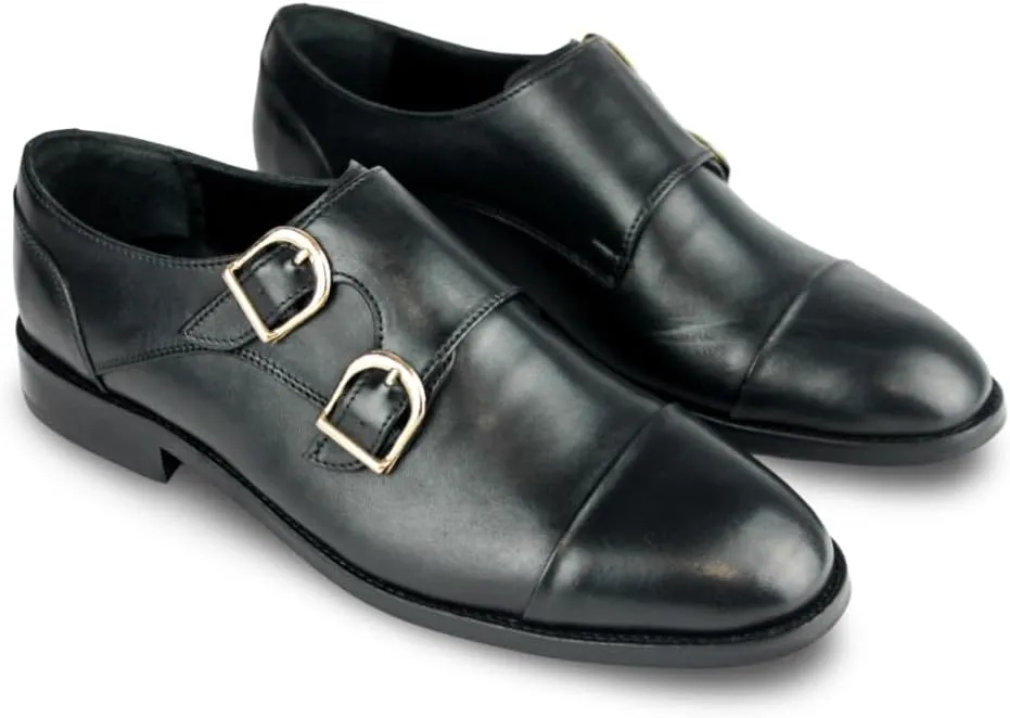 Aristocrat Double Monk Strap Shoes for Men – Elegant Leather, Black & Brown Variants | Premium Quality Leather Monk Strap Shoes | Comfortable & Stylish Formal Footwear