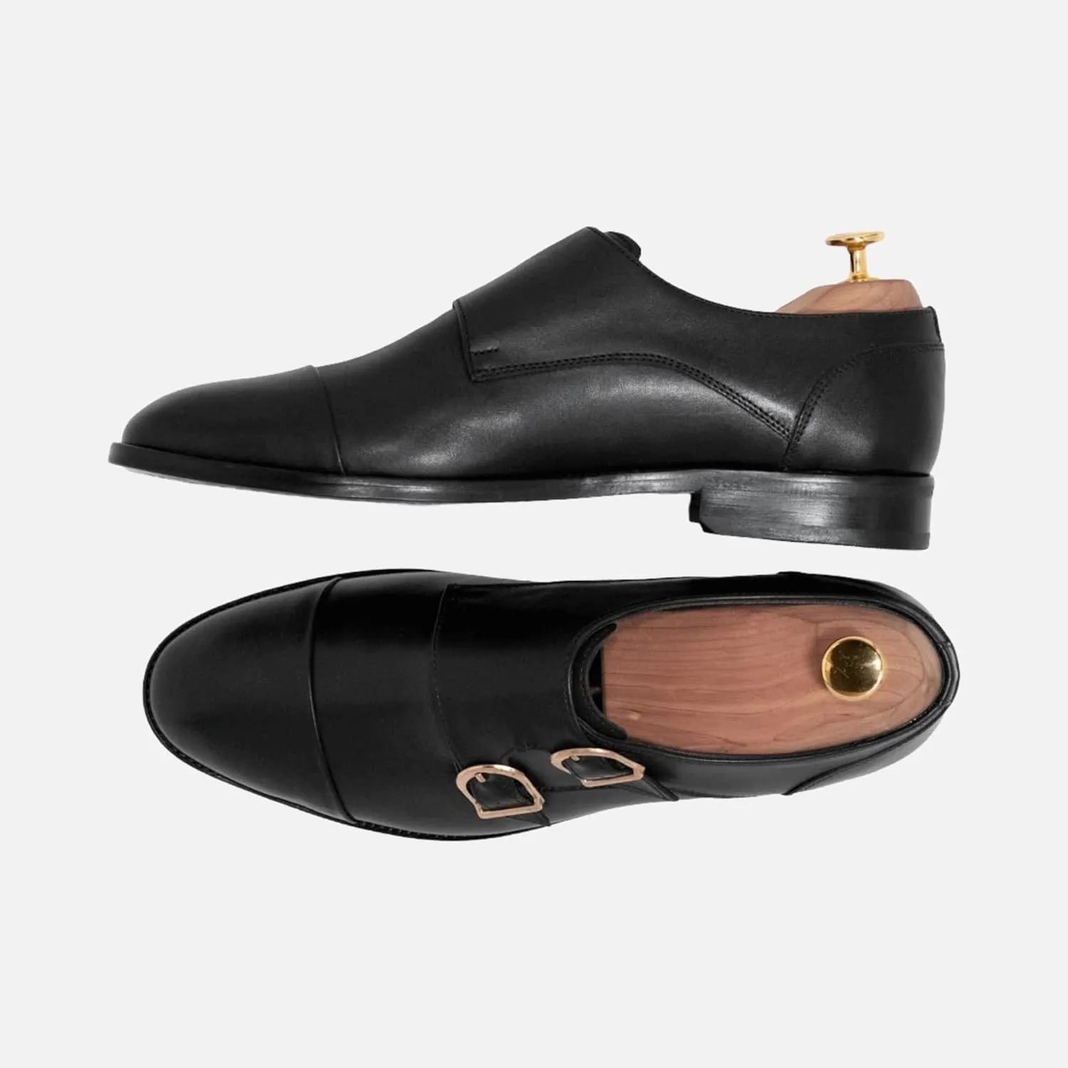 Aristocrat Double Monk Strap Shoes for Men – Elegant Leather, Black & Brown Variants | Premium Quality Leather Monk Strap Shoes | Comfortable & Stylish Formal Footwear
