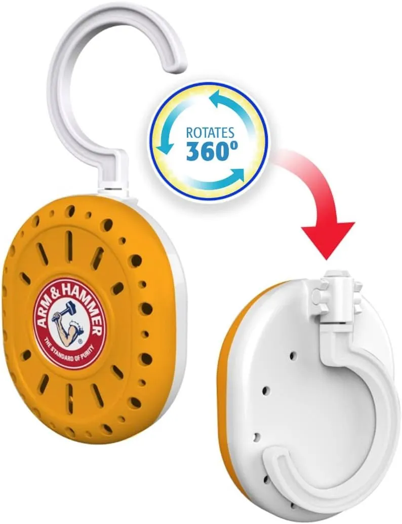 Arm and Hammer Odor Busterz Deodorizer Balls Mixed Pack: 4 odor eliminating balls, 2 with handy clips, 2 with hangers, 8 total for closets, bathrooms, work & sports gear, laundry hamper (8 Count)