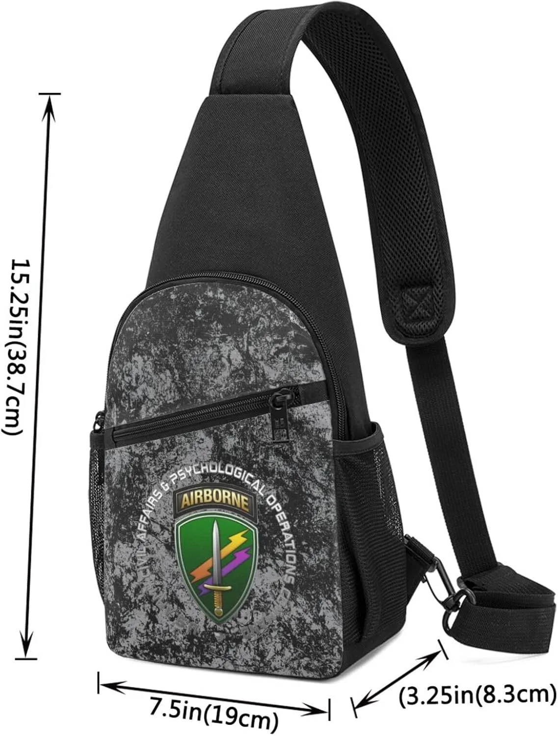 Army Civil Affairs and Psychological Operations Command Airborne Sling Bag Crossbody Backpack Shoulder Casual Daypack Bags for Men