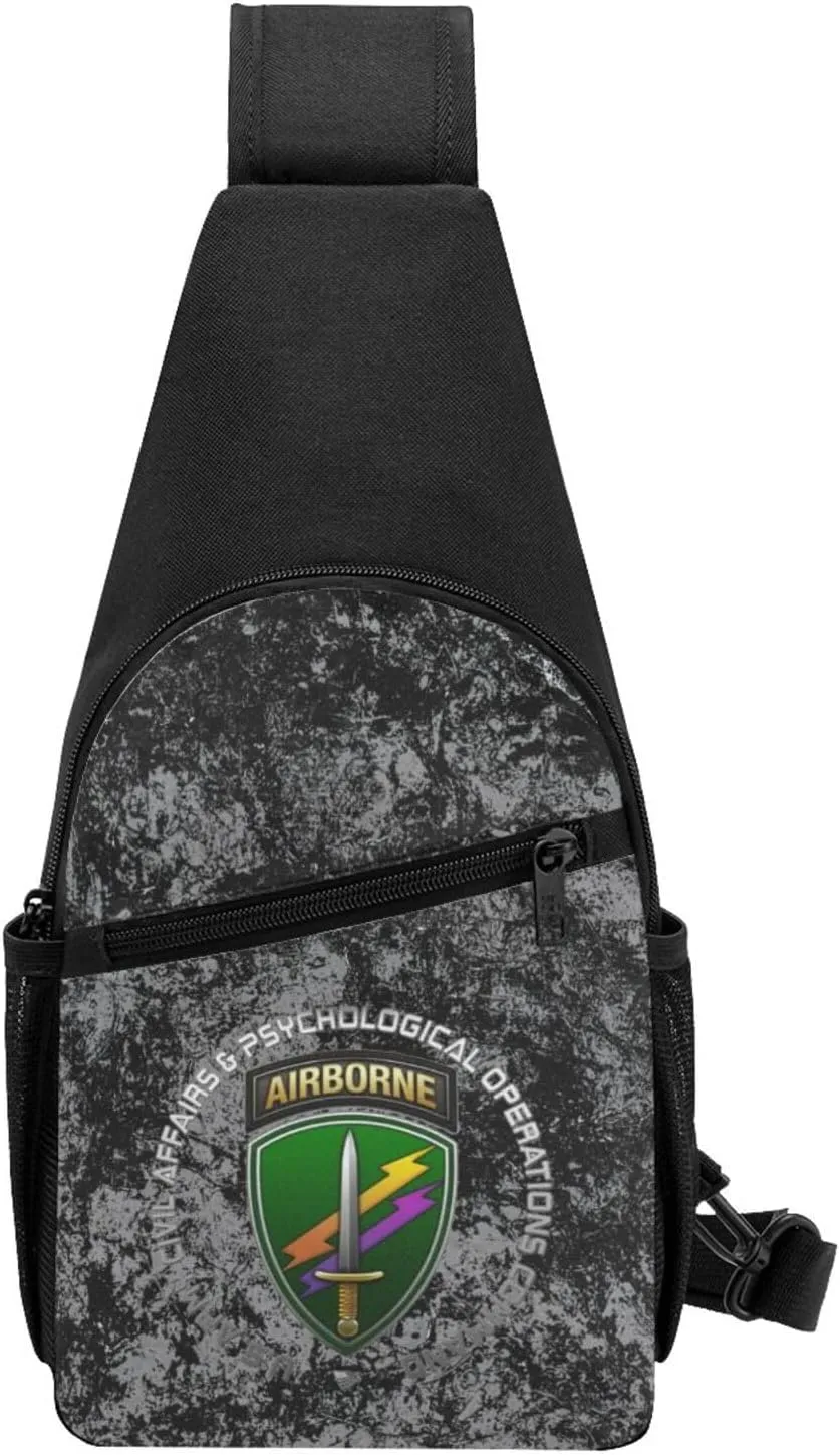 Army Civil Affairs and Psychological Operations Command Airborne Sling Bag Crossbody Backpack Shoulder Casual Daypack Bags for Men