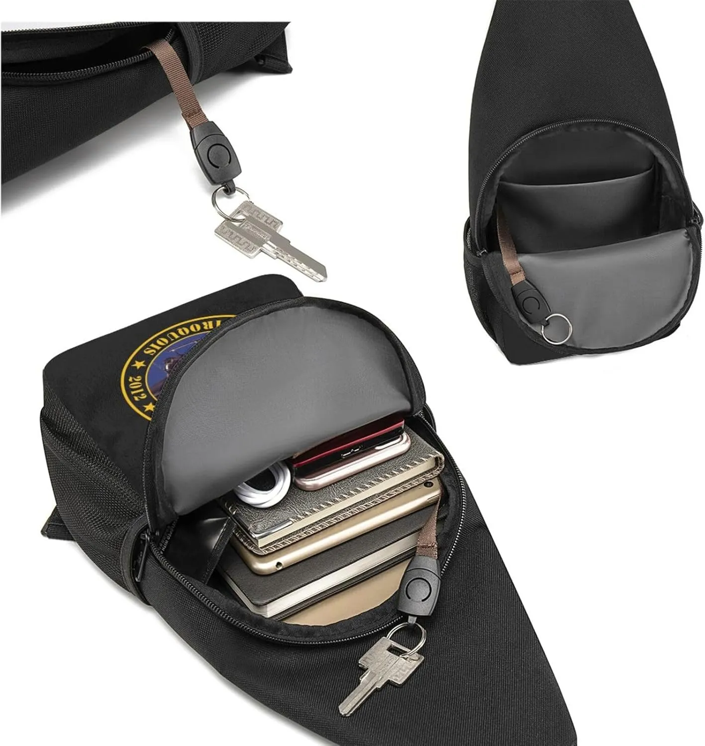 Army UH-1 Huey Tribute Sling Bag Crossbody Backpack Shoulder Casual Daypack Bags for Men