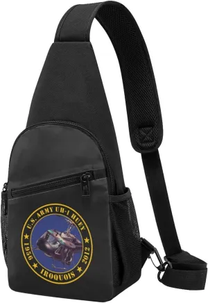 Army UH-1 Huey Tribute Sling Bag Crossbody Backpack Shoulder Casual Daypack Bags for Men