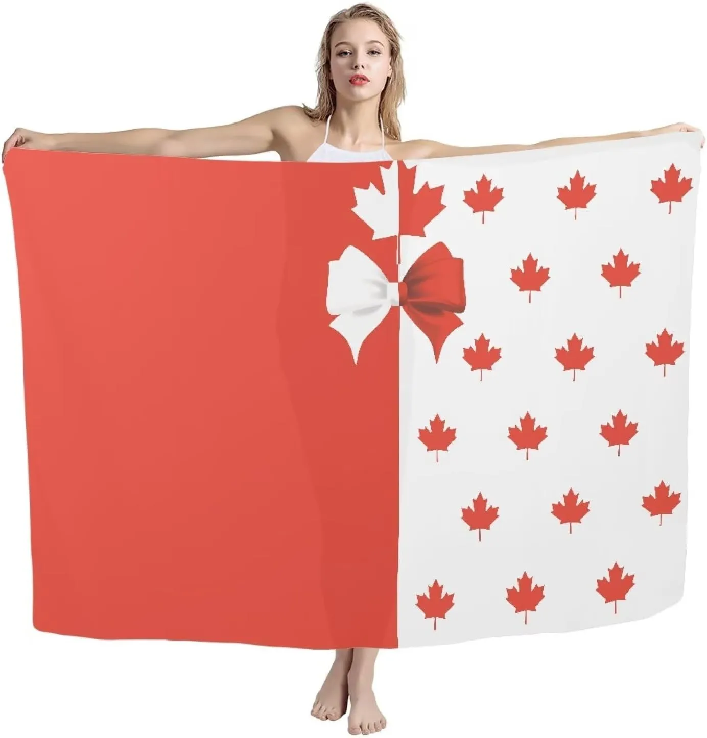 Art Canada Beach Towel Blanket Sandproof Towels Woven Extra Large Big Sand Free Giant Throw Thick Blankets Huge Quilt Picnic Camping Necessitiesg for Adult Gifts Large