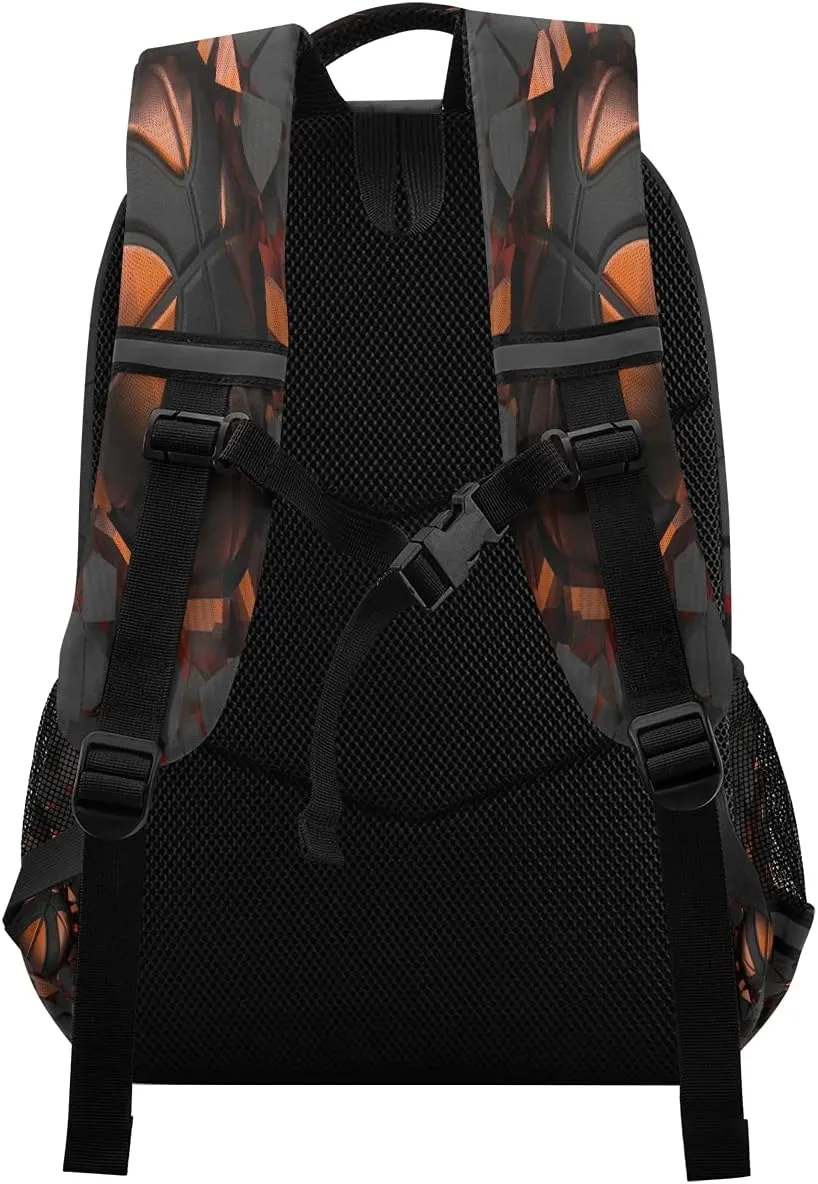 Art Painting Sport Basketball Crash Backpack School Bookbag Laptop Purse Casual Daypack for Teen Girls Women Boys Men College Travel