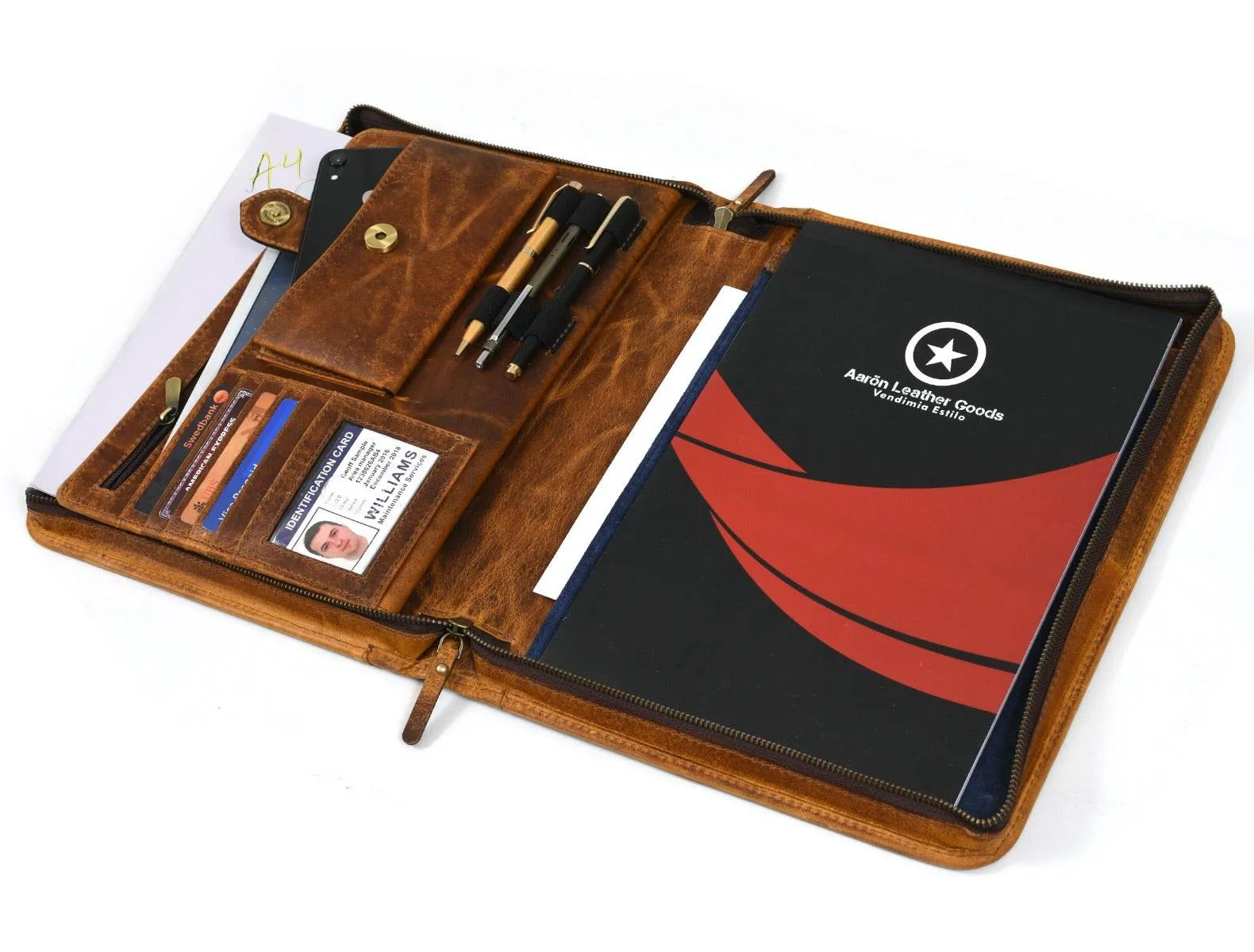 Asturias Leather Organizer - Caramel Brown