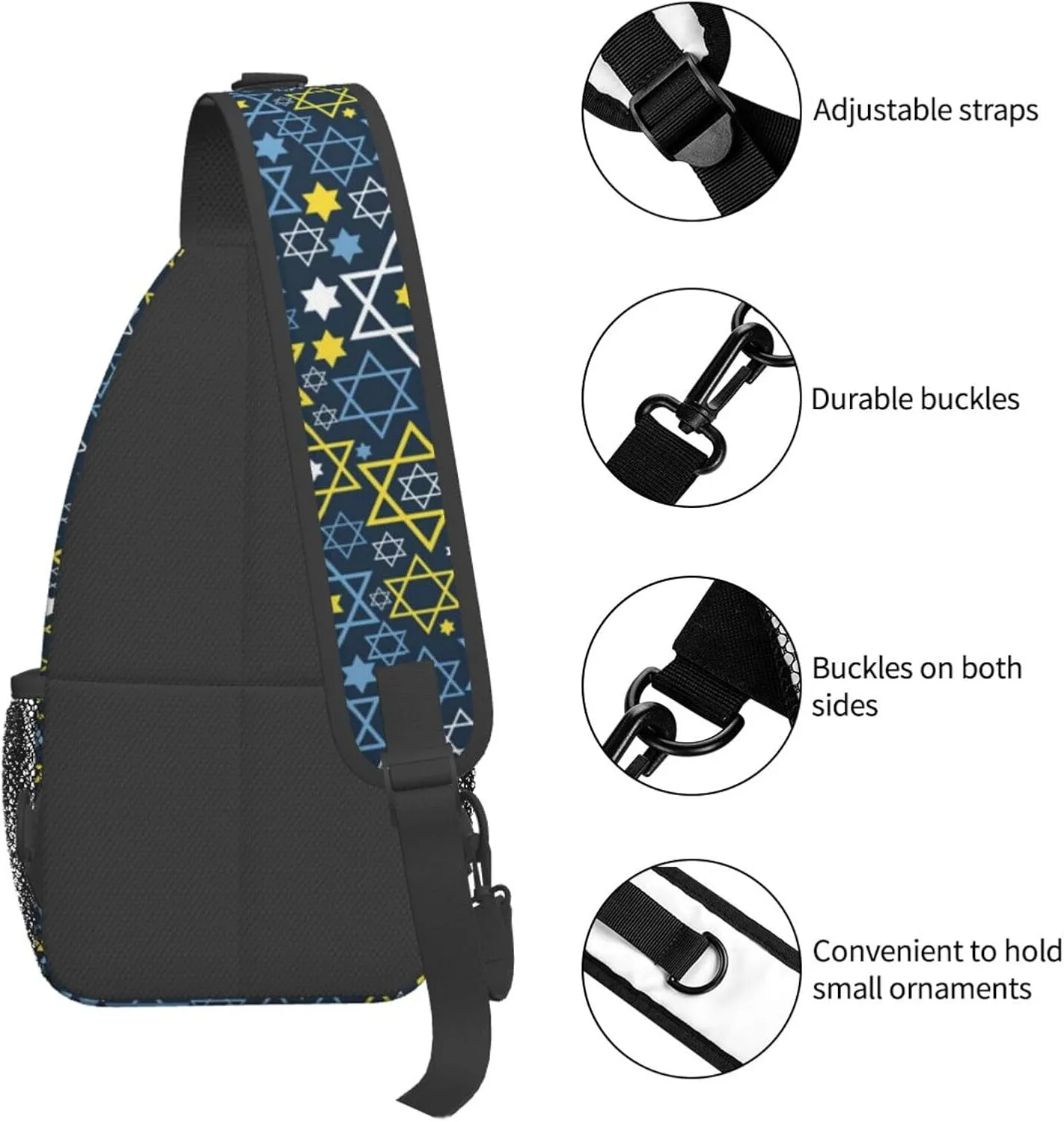 ASYG Israel Sling Bag Israel Crossbody Chest Daypack Casual Backpack Israel Shoulder Bag Israel Flag Bag