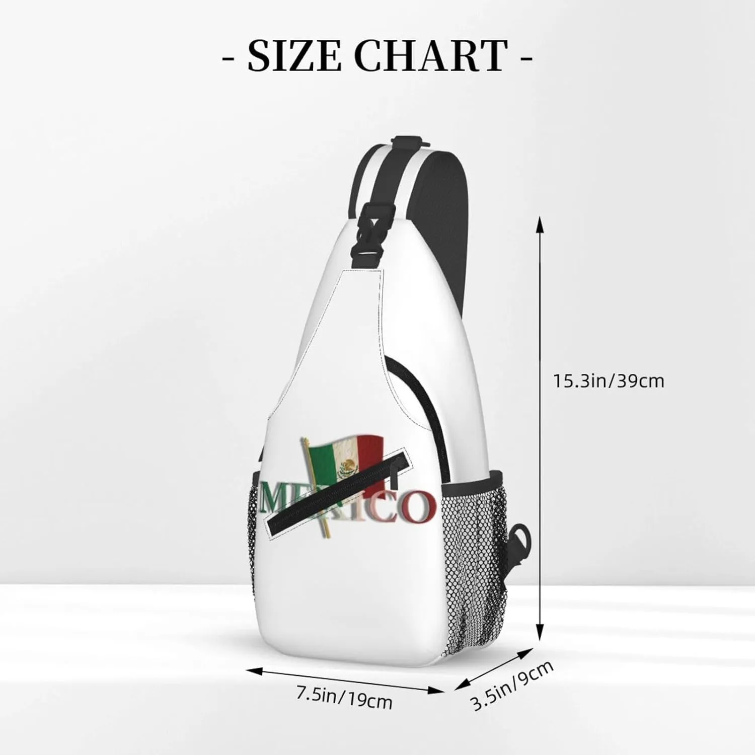ASYG Mexico Sling Bag Mexico Flag Shoulder Bag Mexico Crossbody Chest Daypack Casual Backpack Bag for Mexican