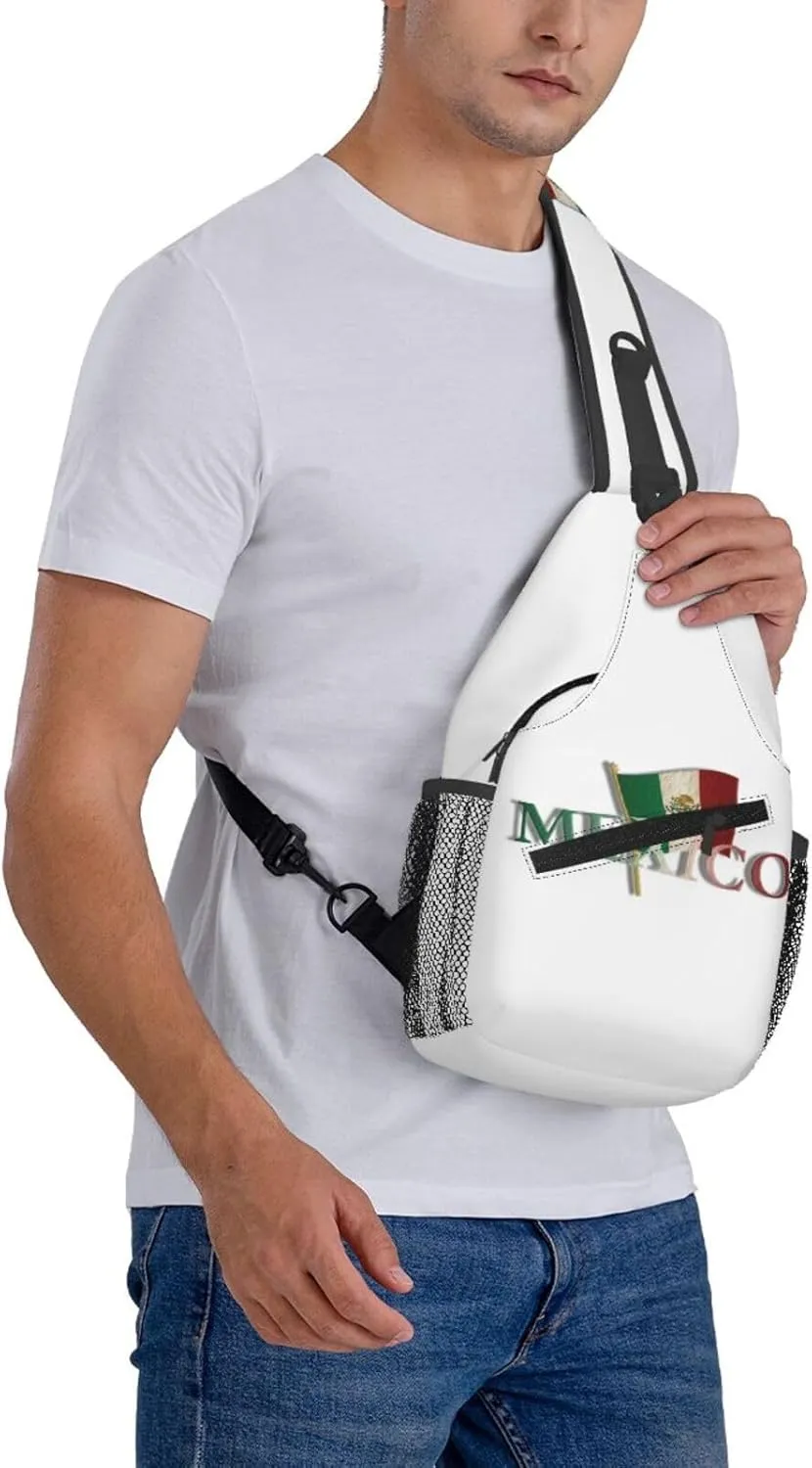 ASYG Mexico Sling Bag Mexico Flag Shoulder Bag Mexico Crossbody Chest Daypack Casual Backpack Bag for Mexican