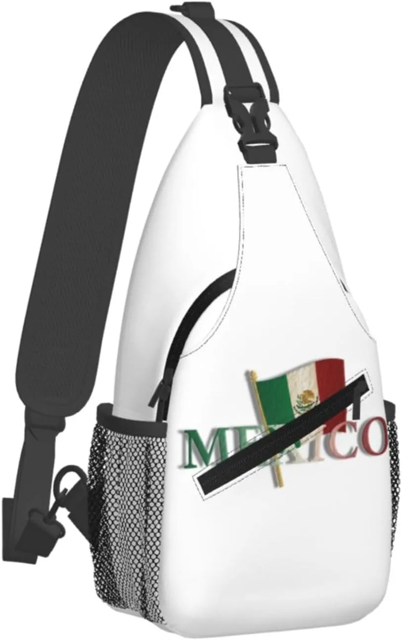 ASYG Mexico Sling Bag Mexico Flag Shoulder Bag Mexico Crossbody Chest Daypack Casual Backpack Bag for Mexican