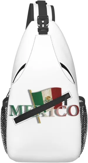 ASYG Mexico Sling Bag Mexico Flag Shoulder Bag Mexico Crossbody Chest Daypack Casual Backpack Bag for Mexican