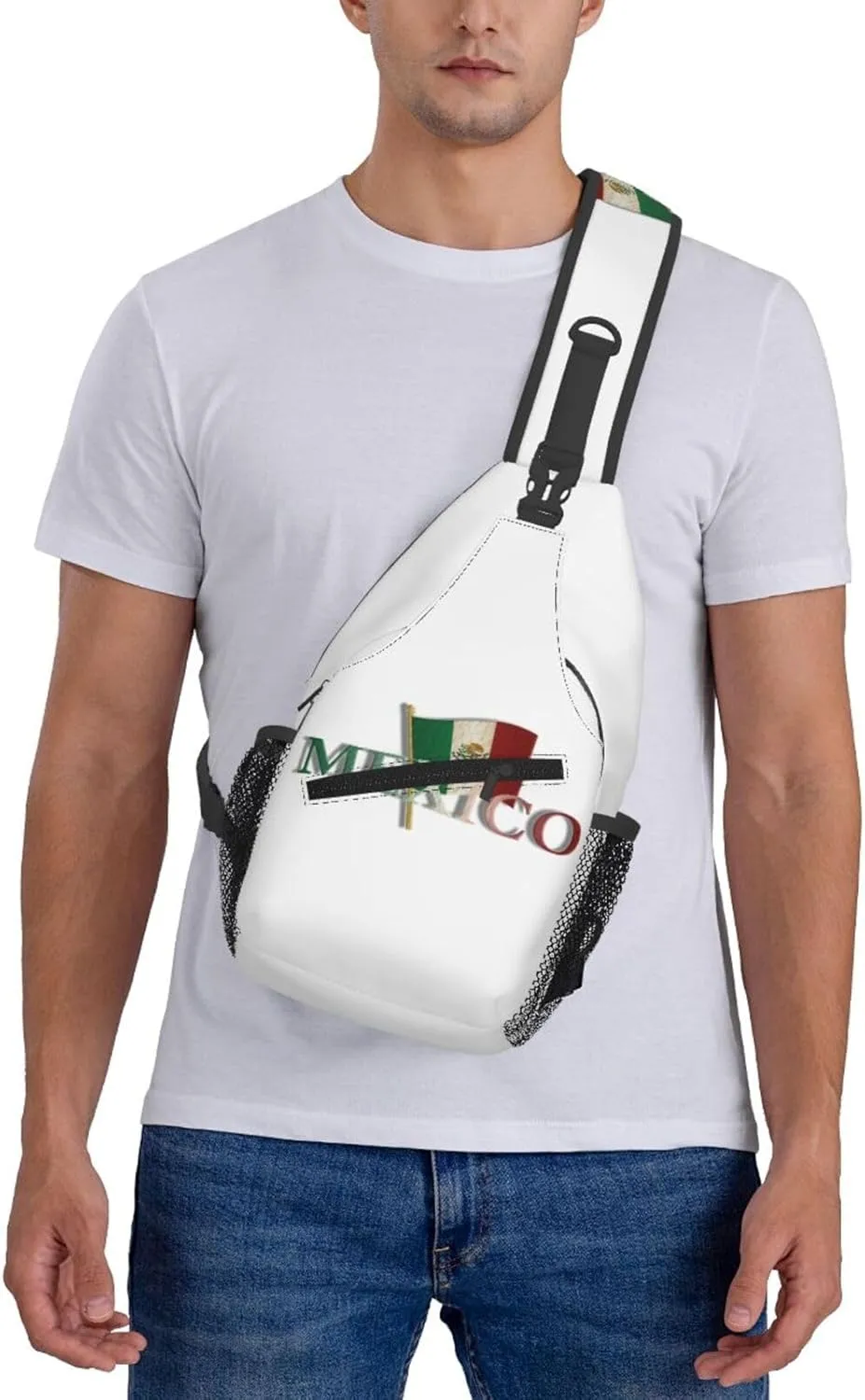 ASYG Mexico Sling Bag Mexico Flag Shoulder Bag Mexico Crossbody Chest Daypack Casual Backpack Bag for Mexican