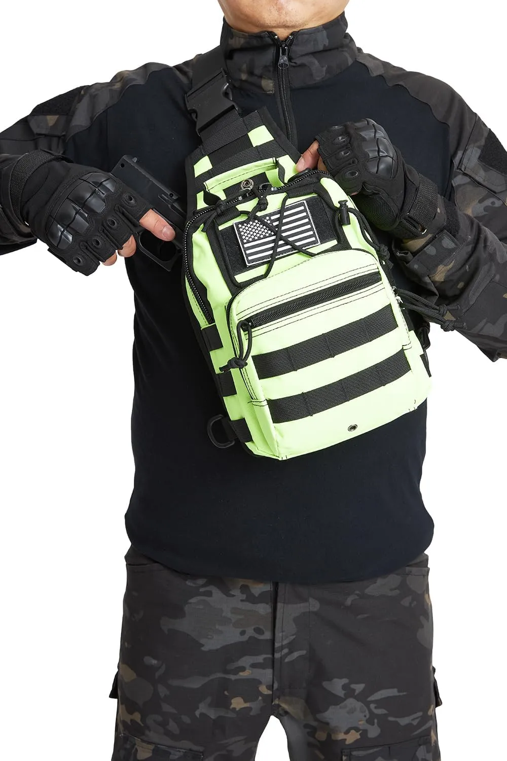 ATBP Small Tactical Sling Backpack Bag for Men Military Shoulder Bag Pack EDC Crossbody Bag for Hiking 7 Liters