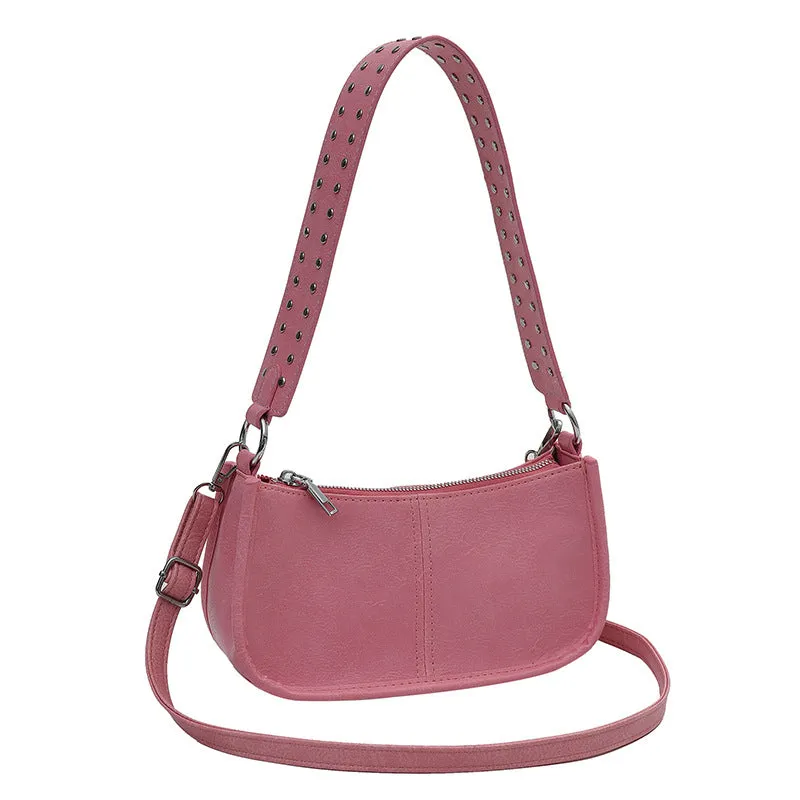 Attractive Women's Fashion Rivet Simple Texture Bags
